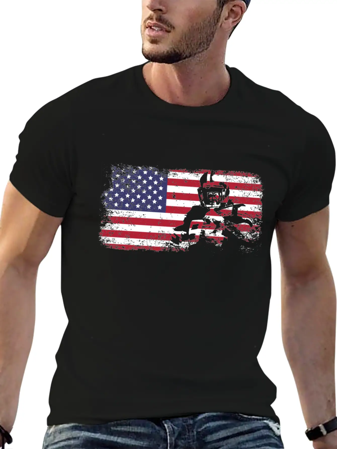American Flag Football Basic Graphic T-Shirt ¨C Daily Comfort In Soft Cotton