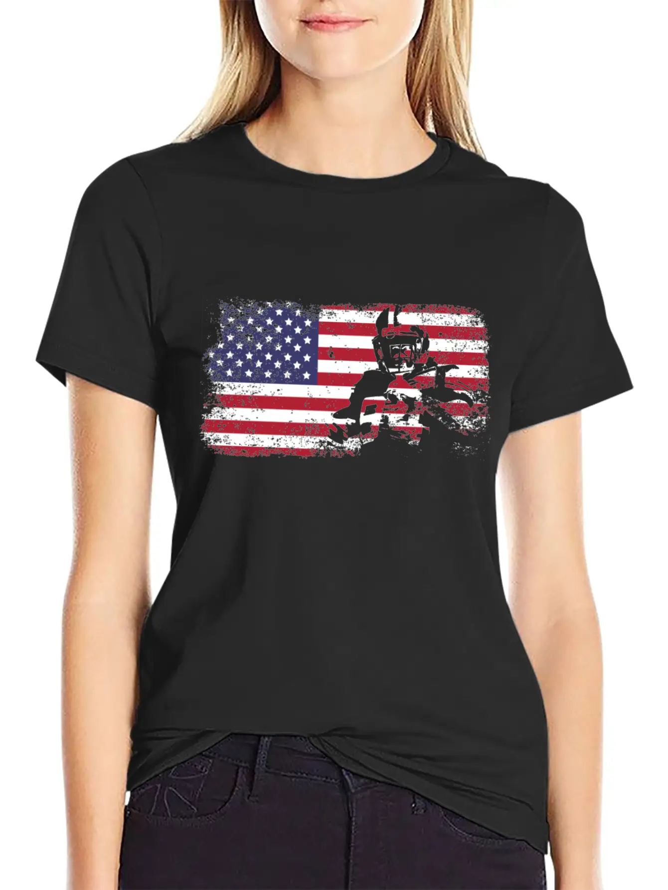 American Flag Football Basic Graphic T-Shirt ¨C Daily Comfort In Soft Cotton