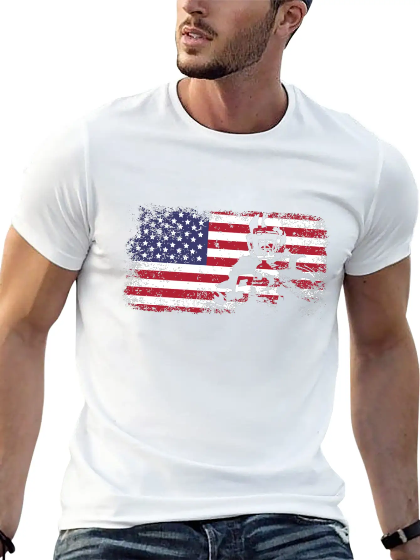 American Flag Football Basic Graphic T-Shirt ¨C Daily Comfort In Soft Cotton