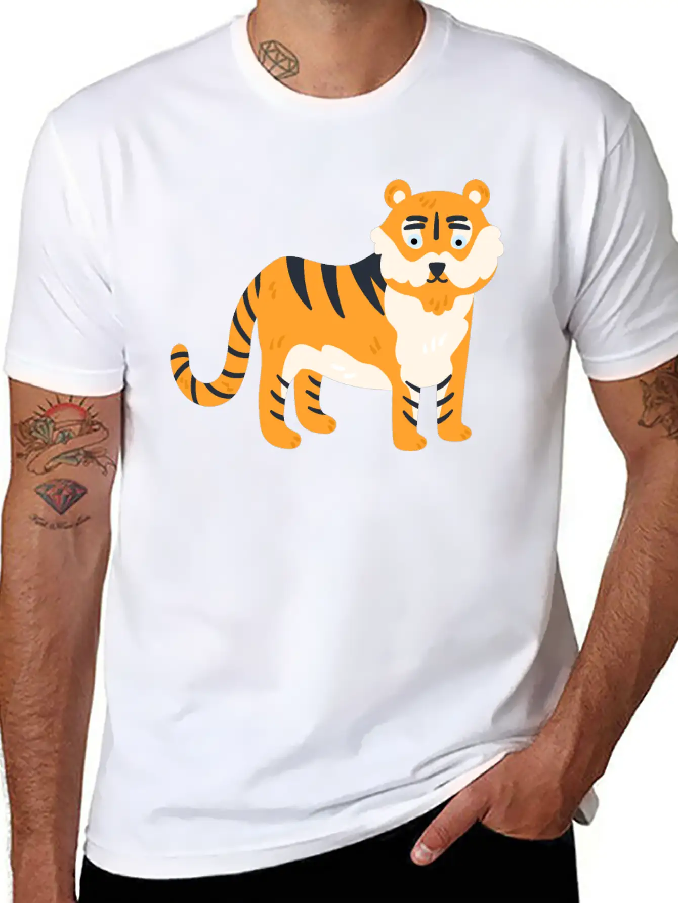 Animal Lion Style Design Soft Cotton Short Sleeve Tee ¨C Unisex Wardrobe Staple