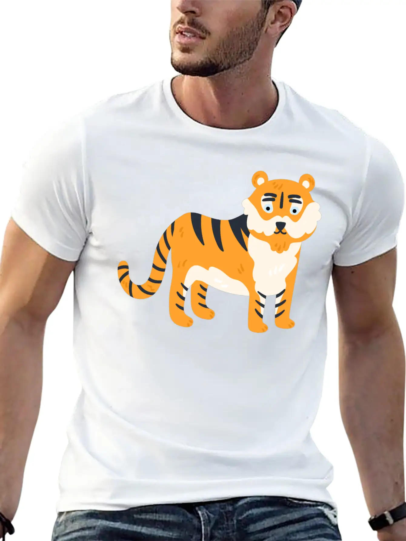 Animal Lion Style Design Soft Cotton Short Sleeve Tee ¨C Unisex Wardrobe Staple