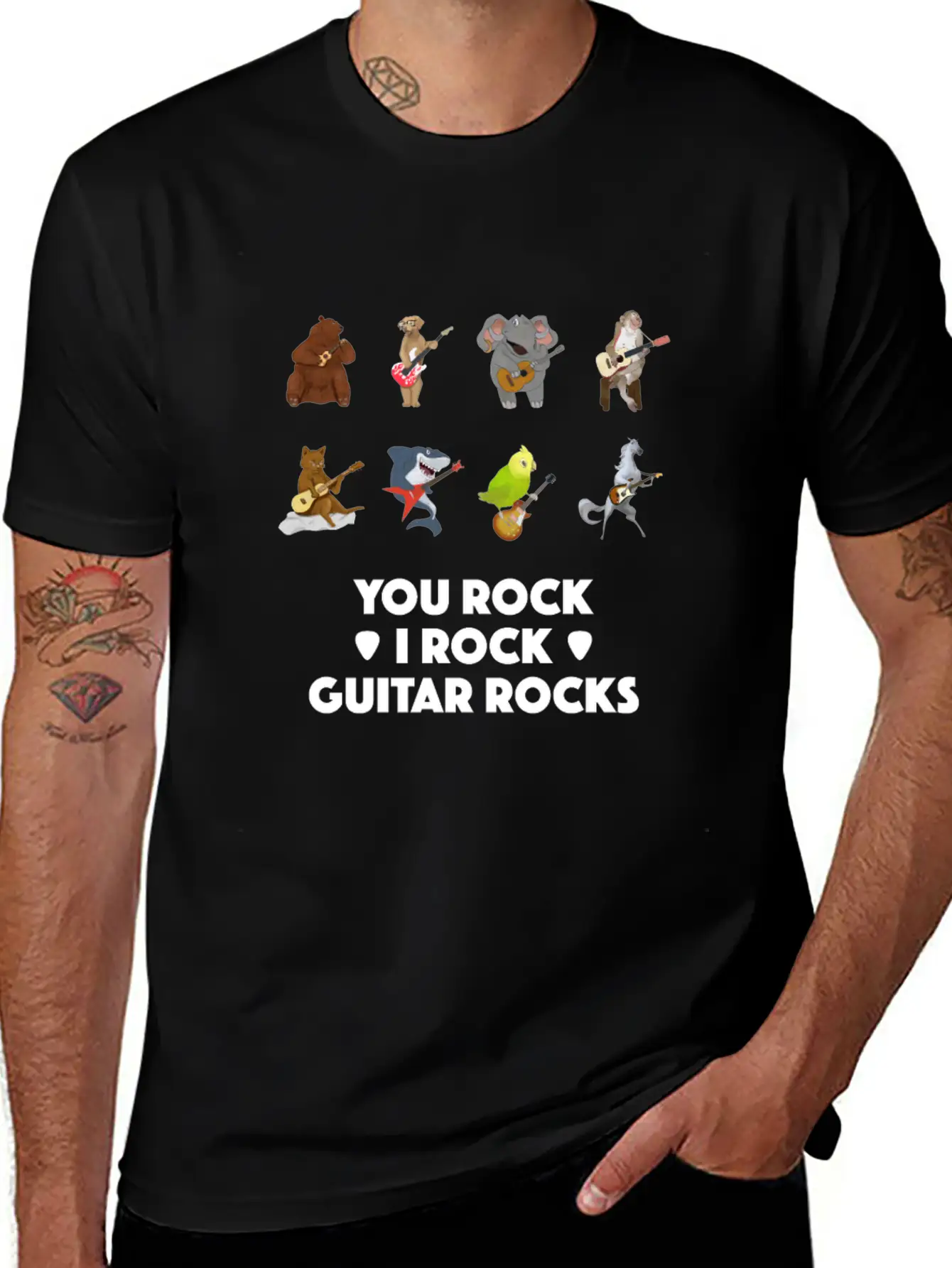 Animal Pet Acoustic E-Guitar Ukulele Musician Gift Basic Graphic T-Shirt ¨C Daily Comfort In Soft Cotton