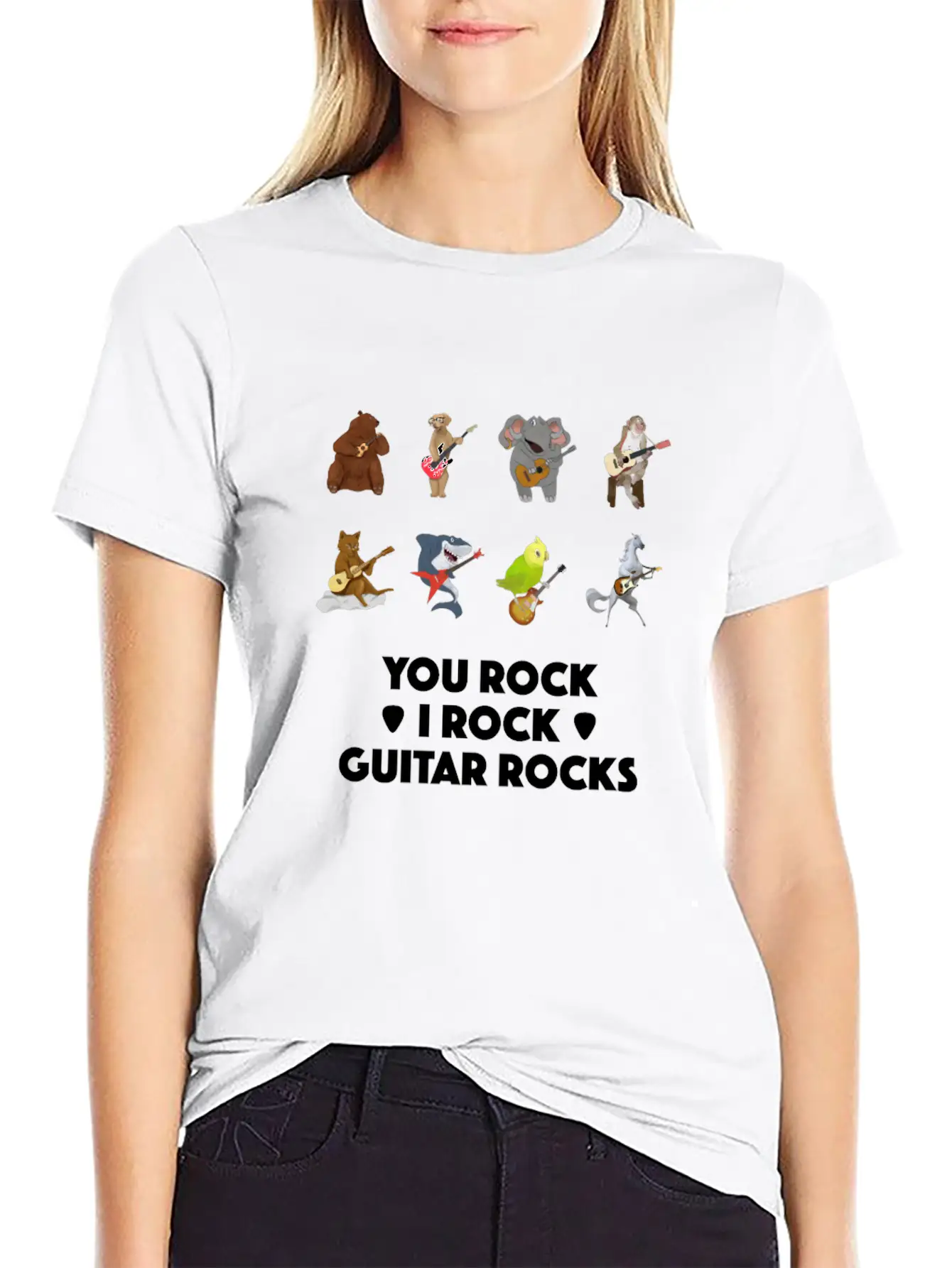 Animal Pet Acoustic E-Guitar Ukulele Musician Gift Basic Graphic T-Shirt ¨C Daily Comfort In Soft Cotton