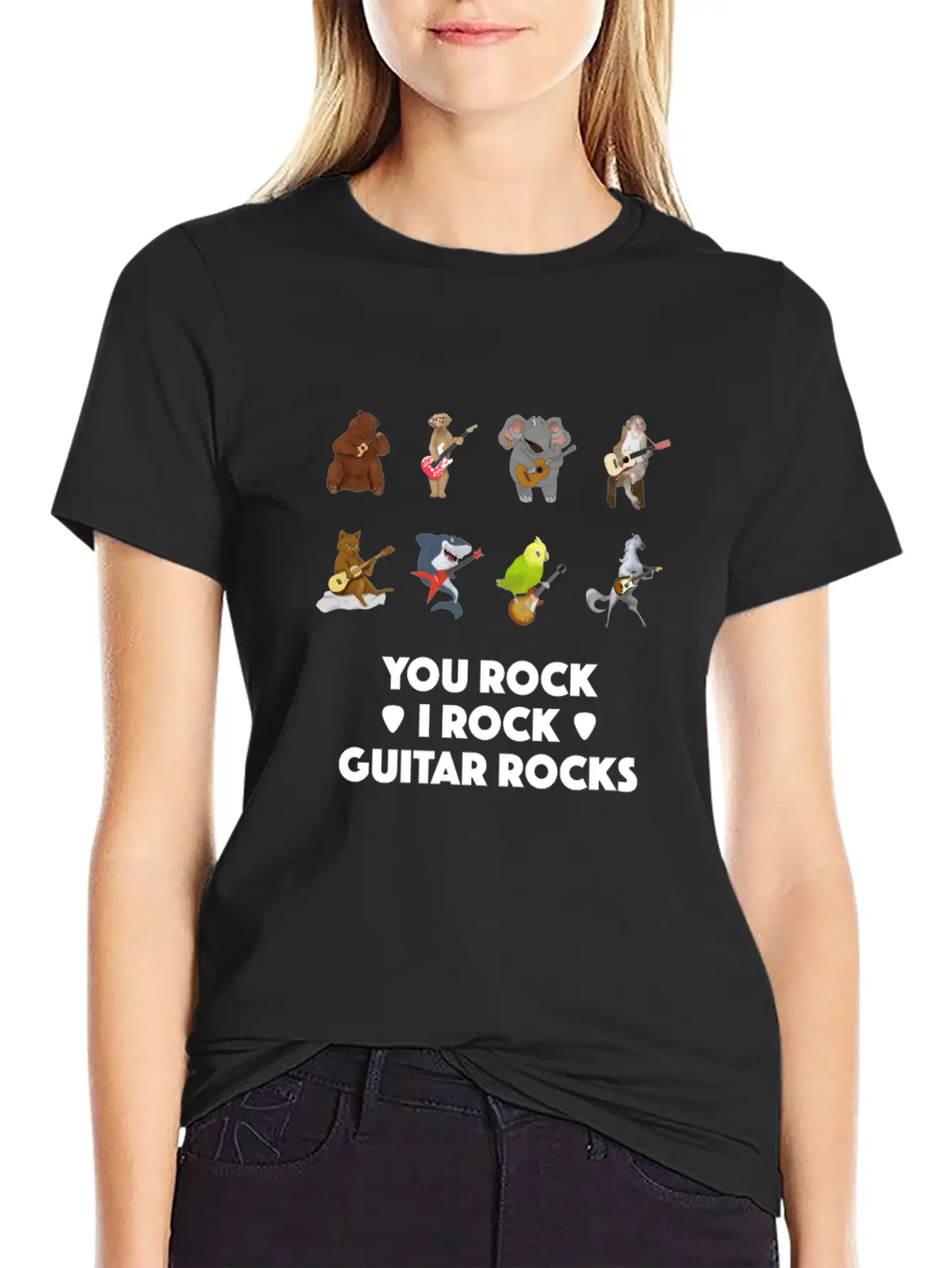Animal Pet Acoustic E-Guitar Ukulele Musician Gift Basic Graphic T-Shirt ¨C Daily Comfort In Soft Cotton