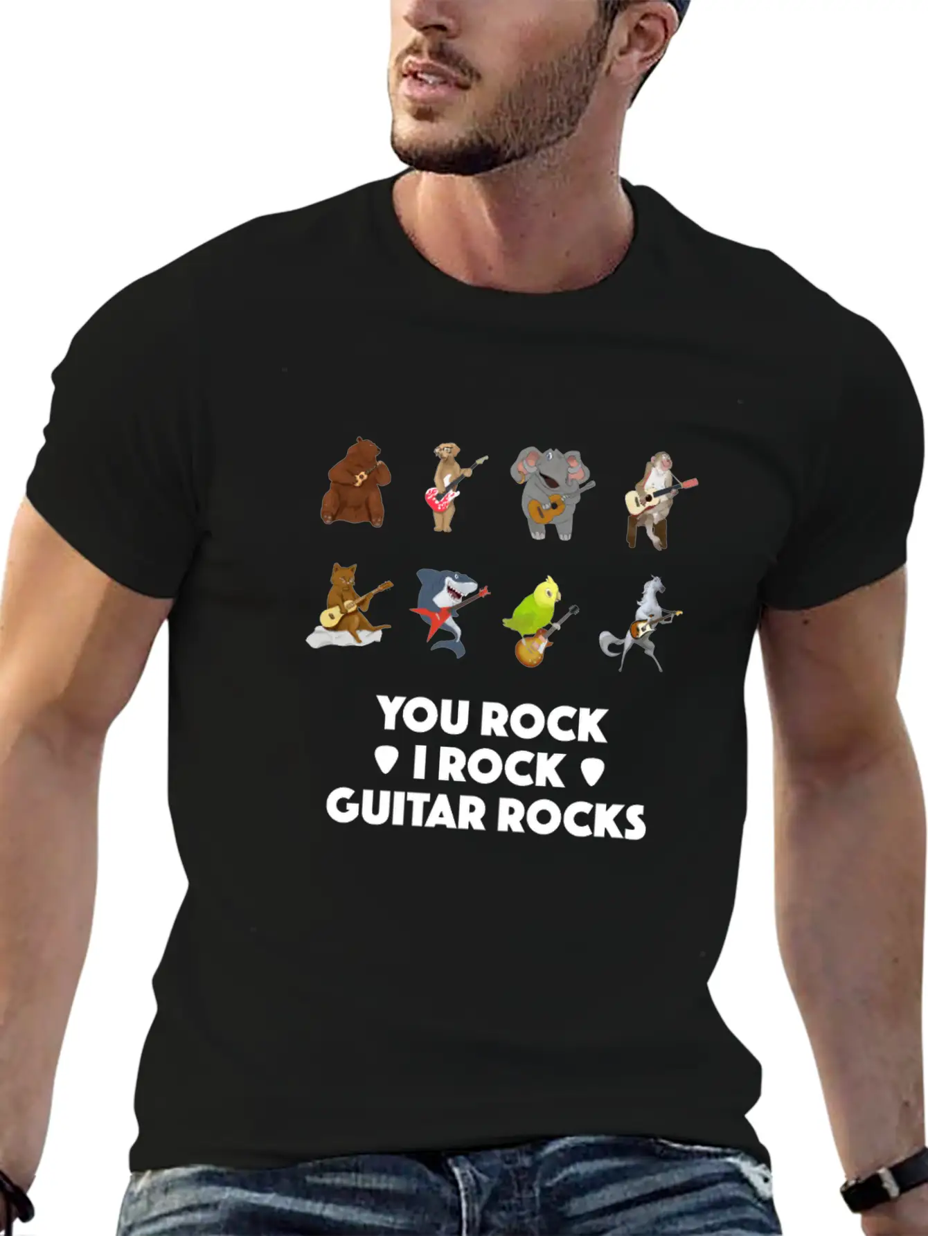 Animal Pet Acoustic E-Guitar Ukulele Musician Gift Basic Graphic T-Shirt ¨C Daily Comfort In Soft Cotton