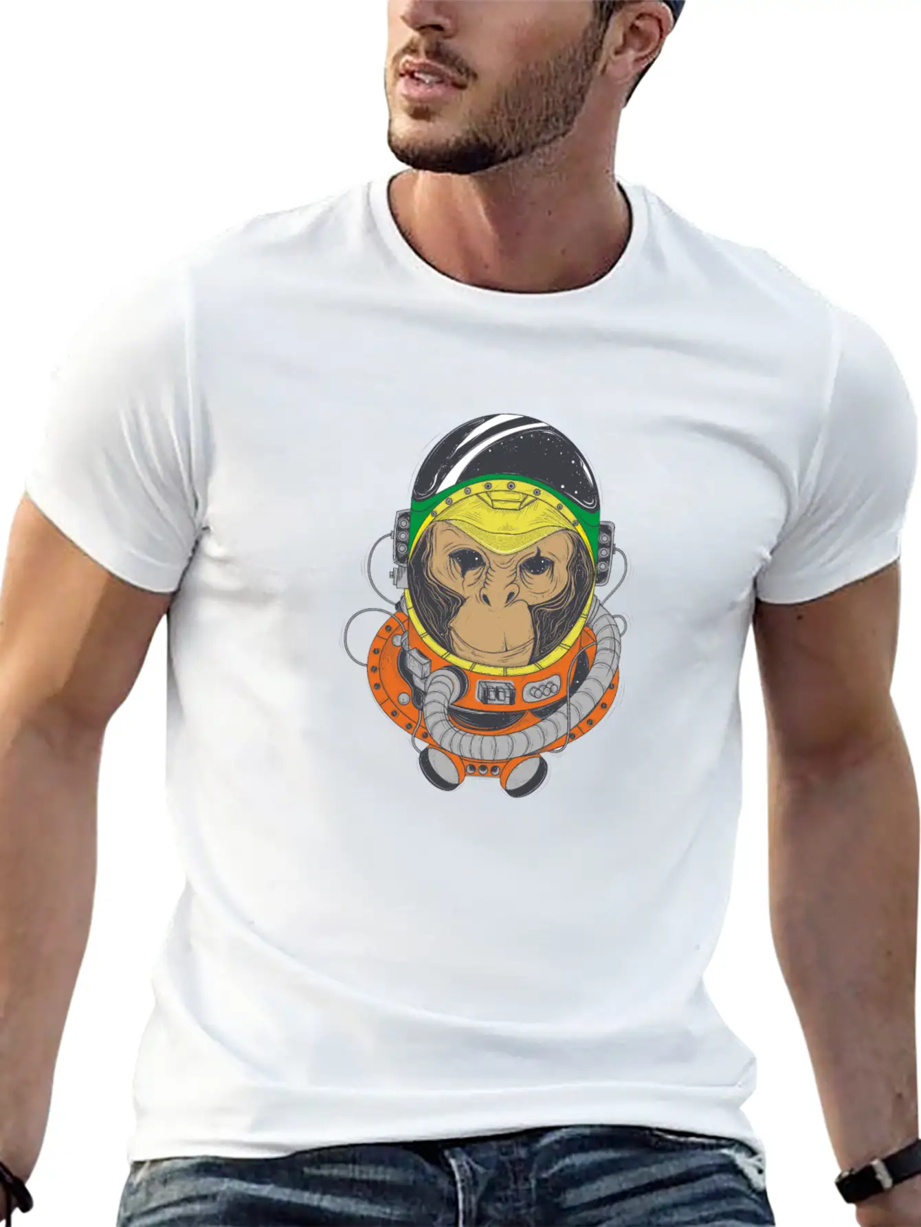 Ape In Space Essential Cotton Tee For Daily Outfits ¨C Unisex Style