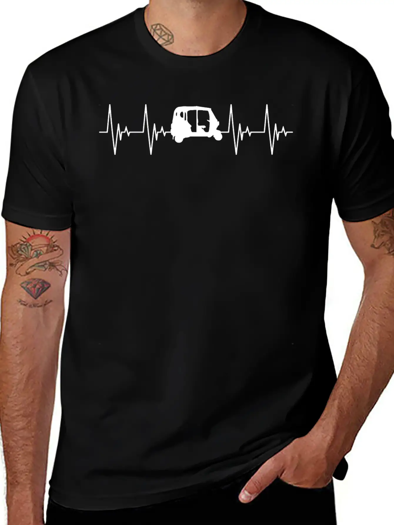 APE Rickshaw Heartbeat Vehicle Gift Car Basic Graphic T-Shirt ¨C Daily Comfort In Soft Cotton