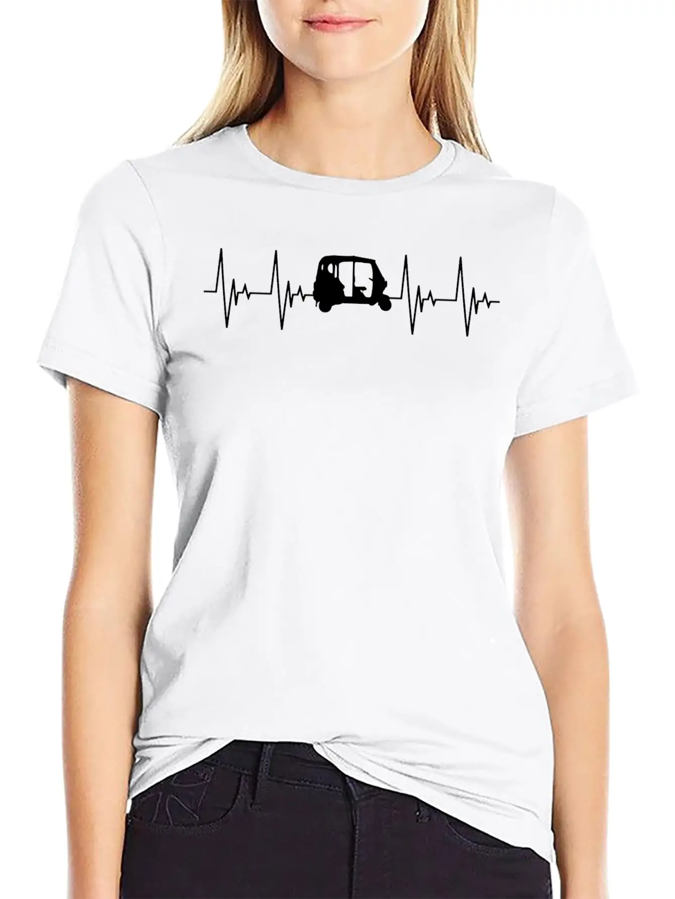 APE Rickshaw Heartbeat Vehicle Gift Car Basic Graphic T-Shirt ¨C Daily Comfort In Soft Cotton