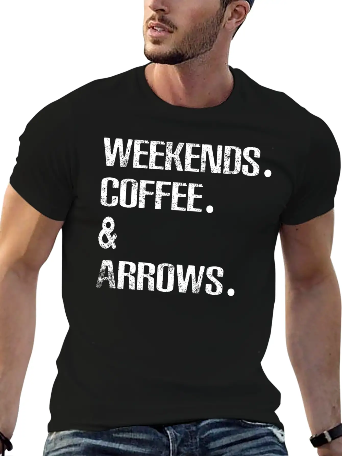 Archery Arrows Lovers Weekends And Coffee Basic Graphic T-Shirt ¨C Daily Comfort In Soft Cotton