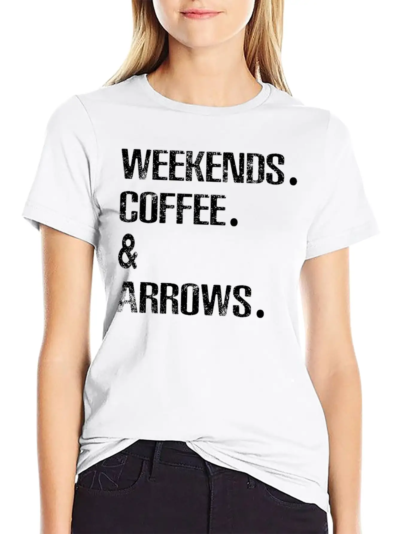 Archery Arrows Lovers Weekends And Coffee Basic Graphic T-Shirt ¨C Daily Comfort In Soft Cotton