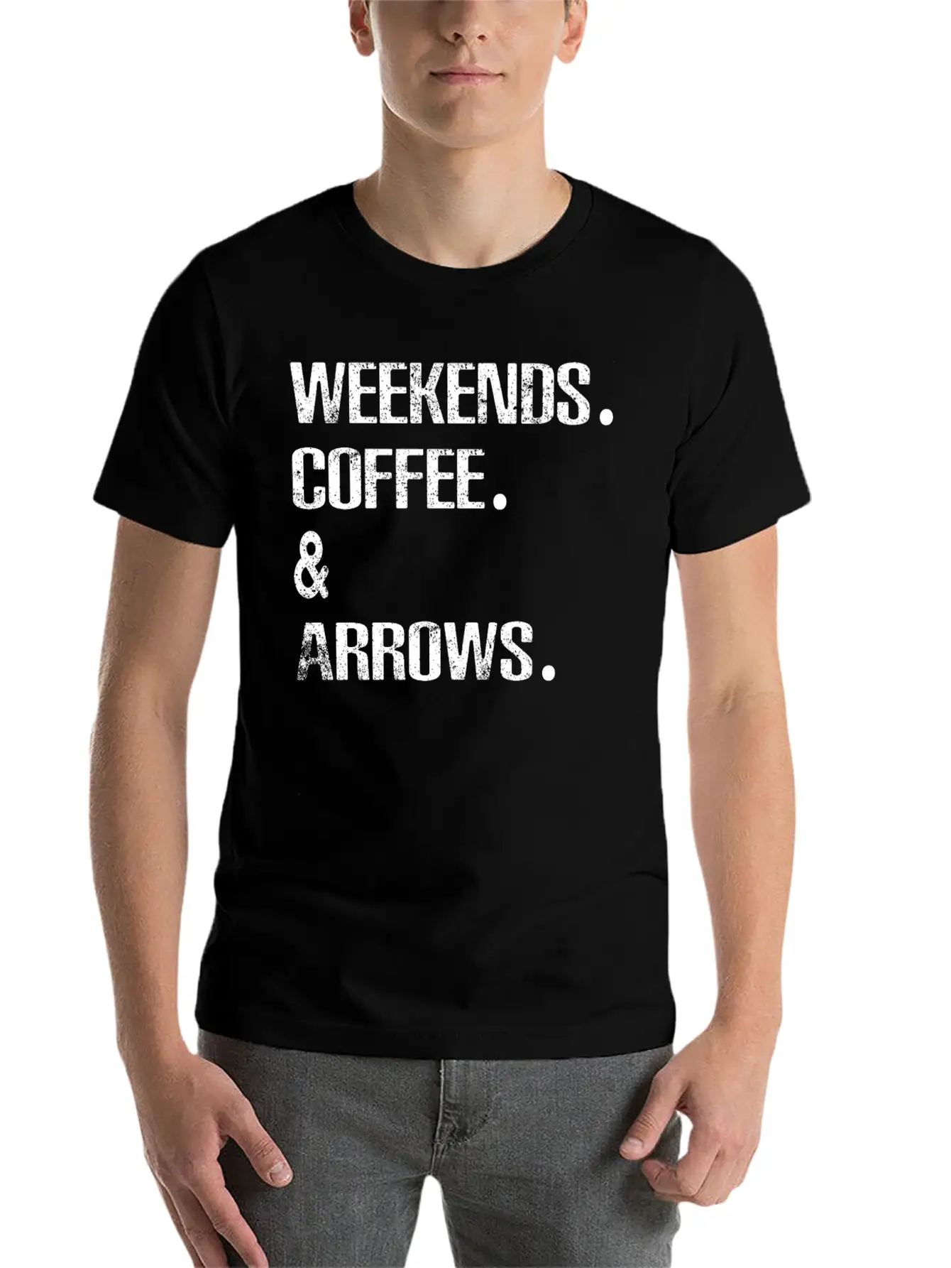 Archery Arrows Lovers Weekends And Coffee Basic Graphic T-Shirt ¨C Daily Comfort In Soft Cotton