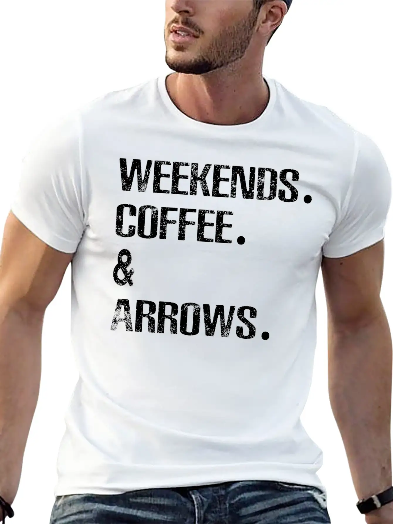 Archery Arrows Lovers Weekends And Coffee Basic Graphic T-Shirt ¨C Daily Comfort In Soft Cotton