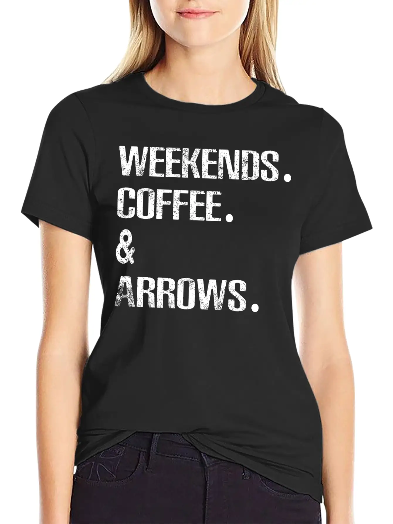 Archery Arrows Lovers Weekends And Coffee Basic Graphic T-Shirt ¨C Daily Comfort In Soft Cotton