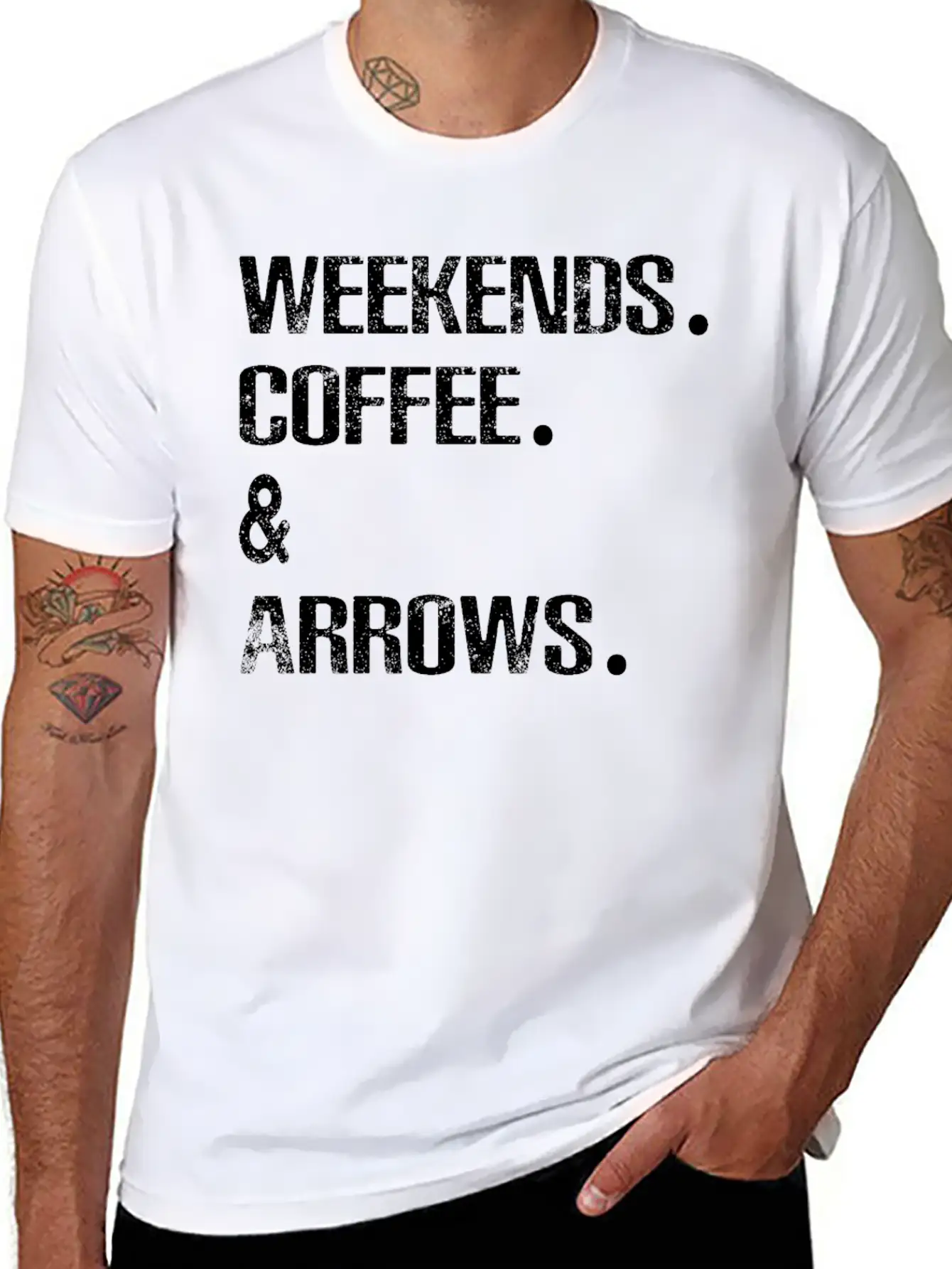 Archery Arrows Lovers Weekends And Coffee Basic Graphic T-Shirt ¨C Daily Comfort In Soft Cotton