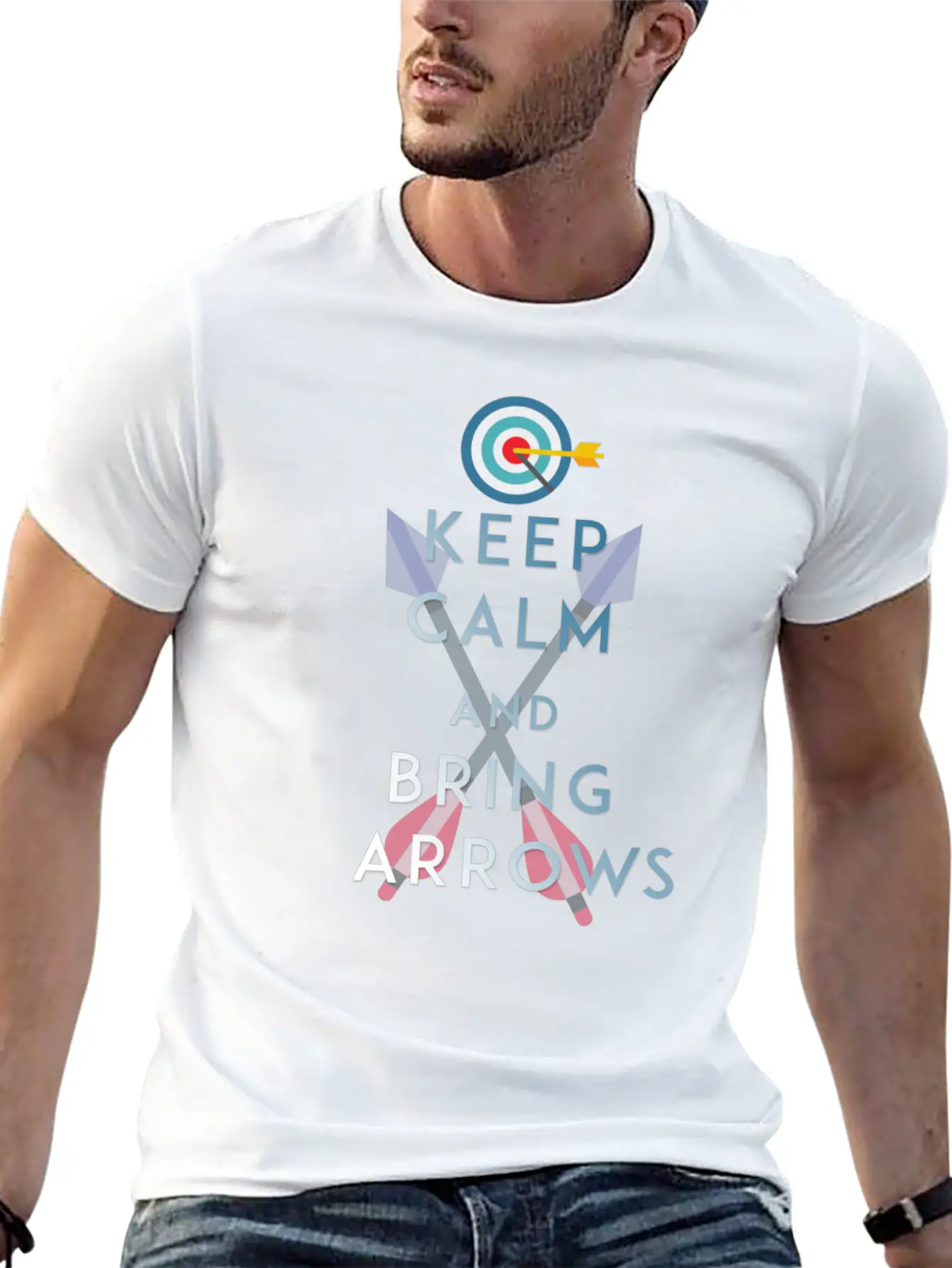 Archery - Keep Calm And Bring Arrows Basic Graphic T-Shirt ¨C Daily Comfort In Soft Cotton