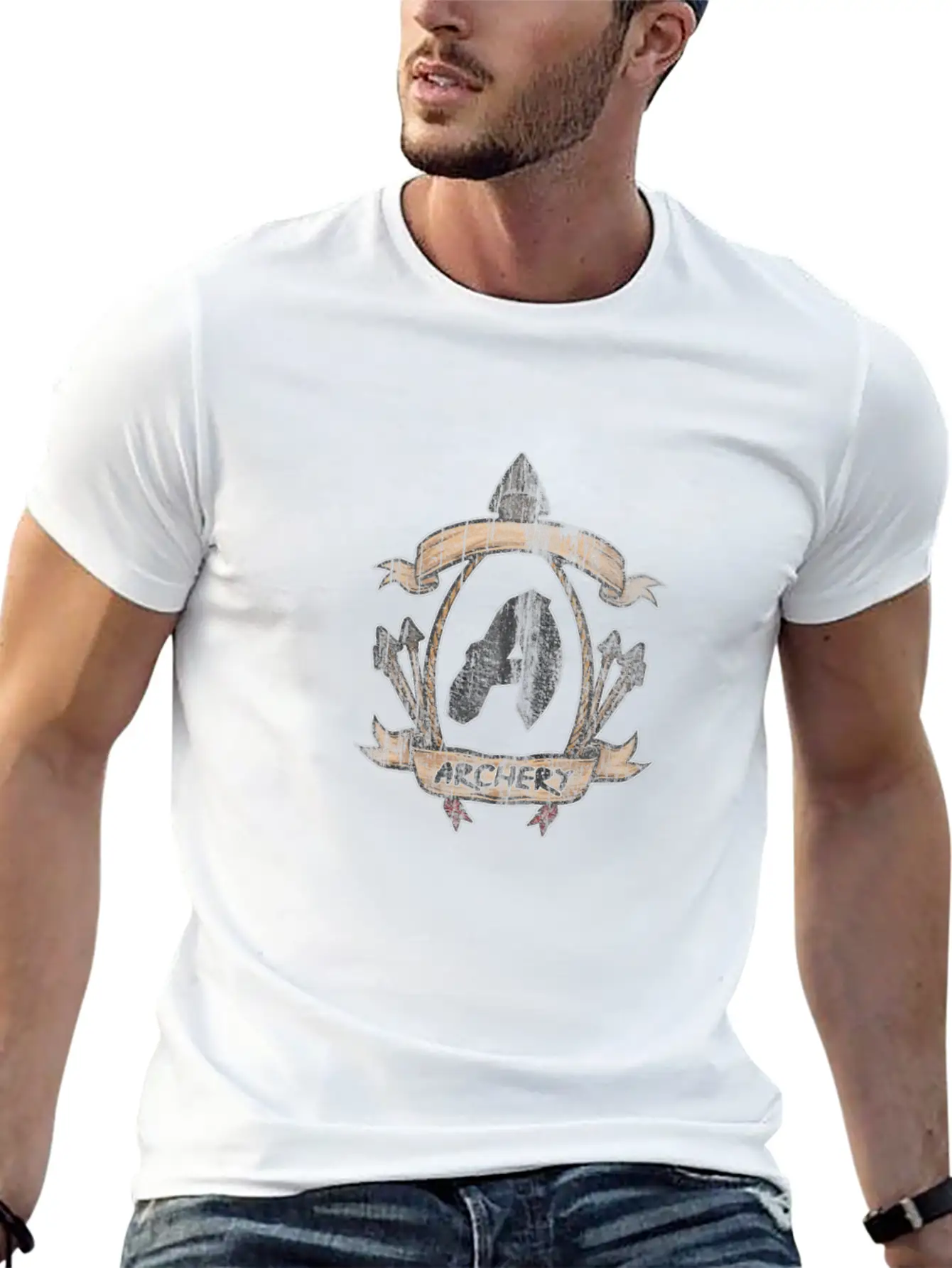 Archery Sport Bow Arrow Essential Cotton Tee For Daily Outfits ¨C Unisex Style