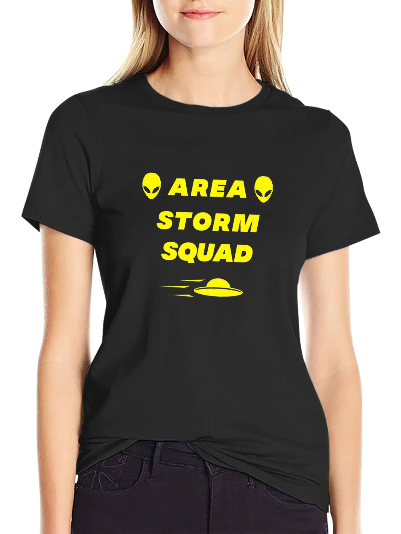 Area Storm Squad Alien UFO Saucer Scifi Basic Graphic T-Shirt ¨C Daily Comfort In Soft Cotton