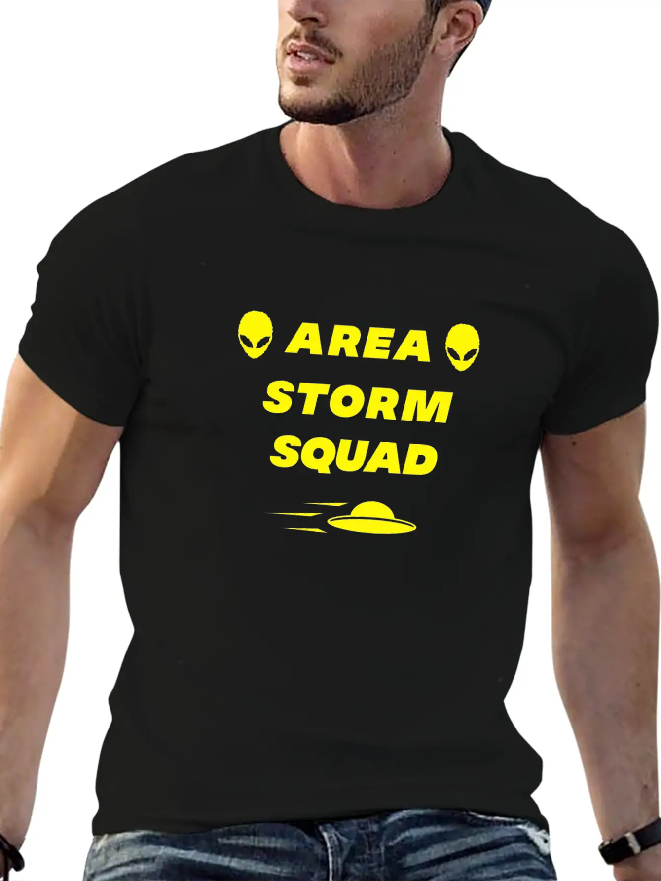 Area Storm Squad Alien UFO Saucer Scifi Basic Graphic T-Shirt ¨C Daily Comfort In Soft Cotton