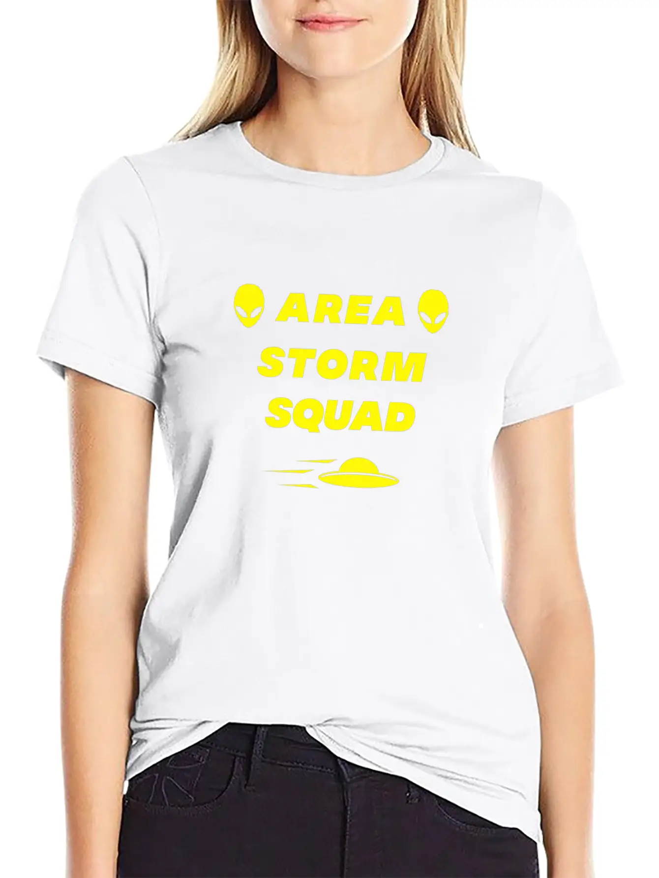 Area Storm Squad Alien UFO Saucer Scifi Basic Graphic T-Shirt ¨C Daily Comfort In Soft Cotton