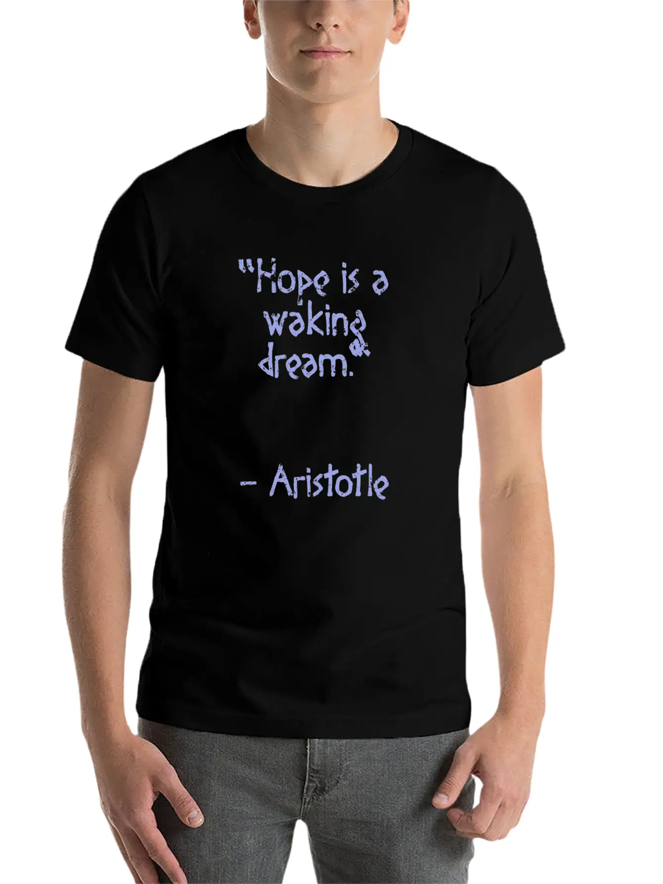 Aristotle Quote - Hope Is A | Wisdom Basic Graphic T-Shirt ¨C Daily Comfort In Soft Cotton