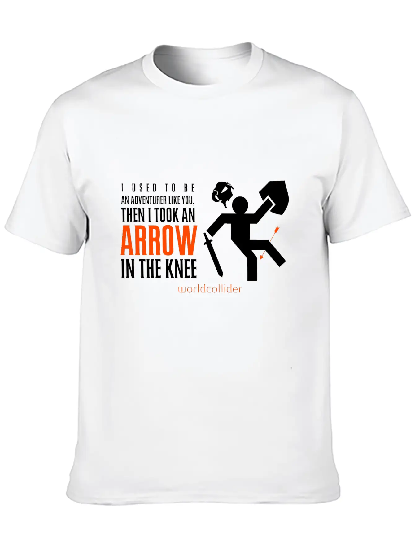 Arrow In The Knee Cartoon Amazing Style Art Basic Graphic T-Shirt ¨C Daily Comfort In Soft Cotton