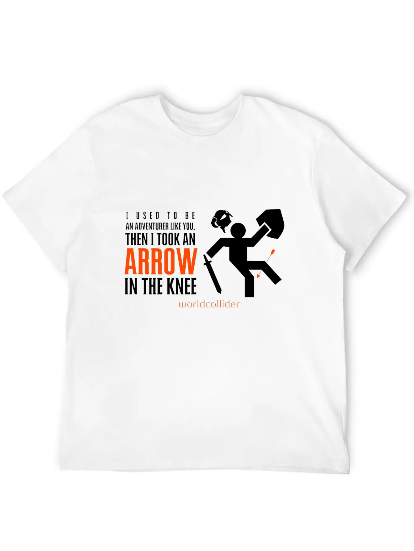 Arrow In The Knee Cartoon Amazing Style Art Basic Graphic T-Shirt ¨C Daily Comfort In Soft Cotton