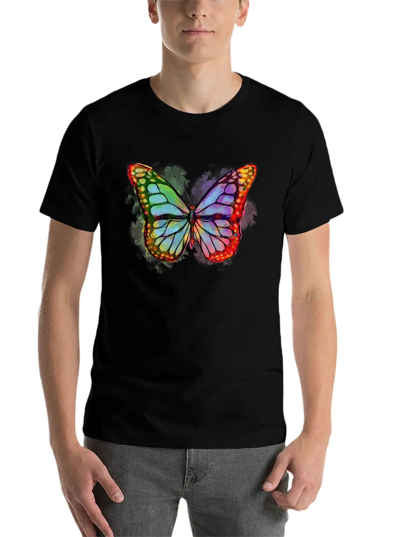 Art Academia Aesthetic Butterfly Watercolor Soft Cotton Short Sleeve Tee ¨C Unisex Wardrobe Staple