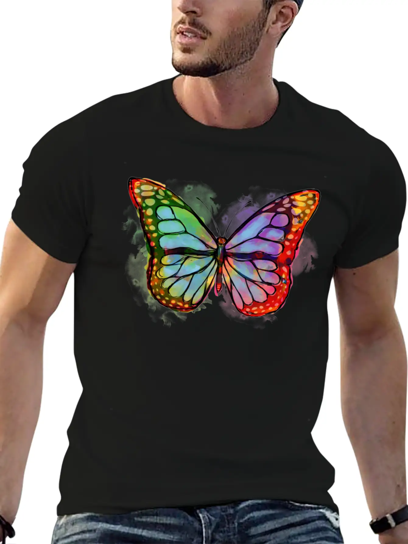 Art Academia Aesthetic Butterfly Watercolor Soft Cotton Short Sleeve Tee ¨C Unisex Wardrobe Staple