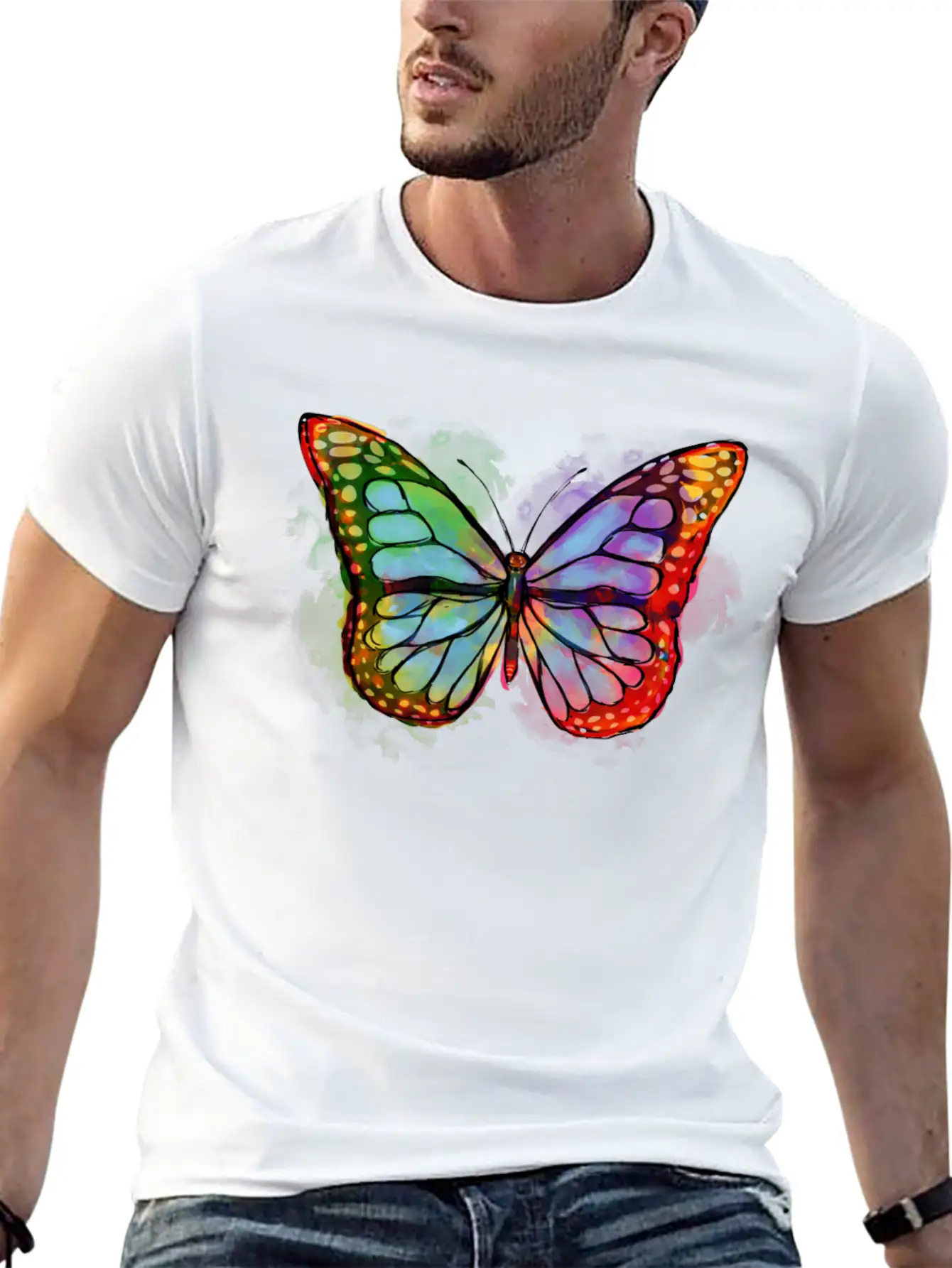 Art Academia Aesthetic Butterfly Watercolor Soft Cotton Short Sleeve Tee ¨C Unisex Wardrobe Staple
