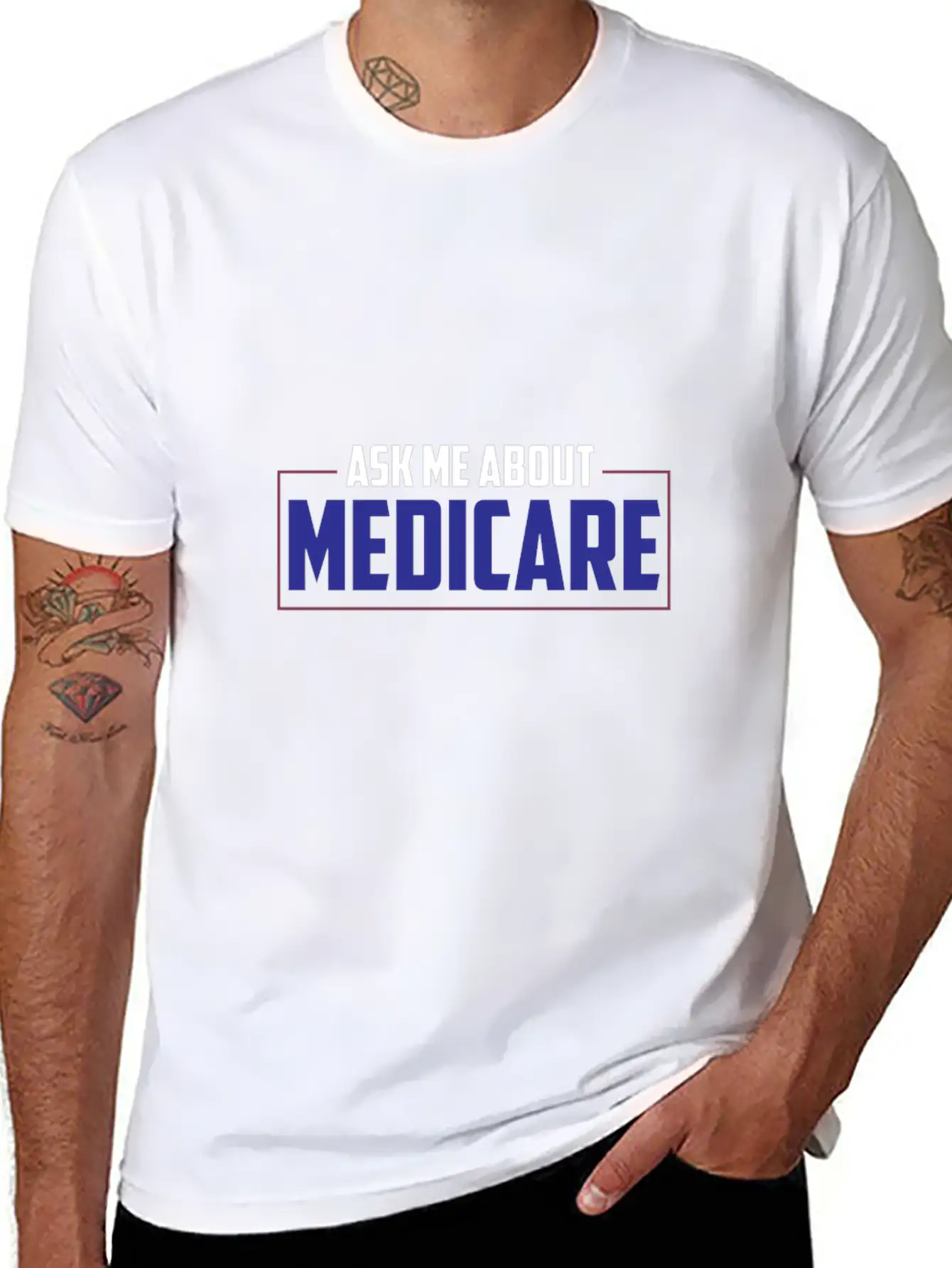 Ask Me About Medicare Insurance Agent Basic Graphic T-Shirt ¨C Daily Comfort In Soft Cotton