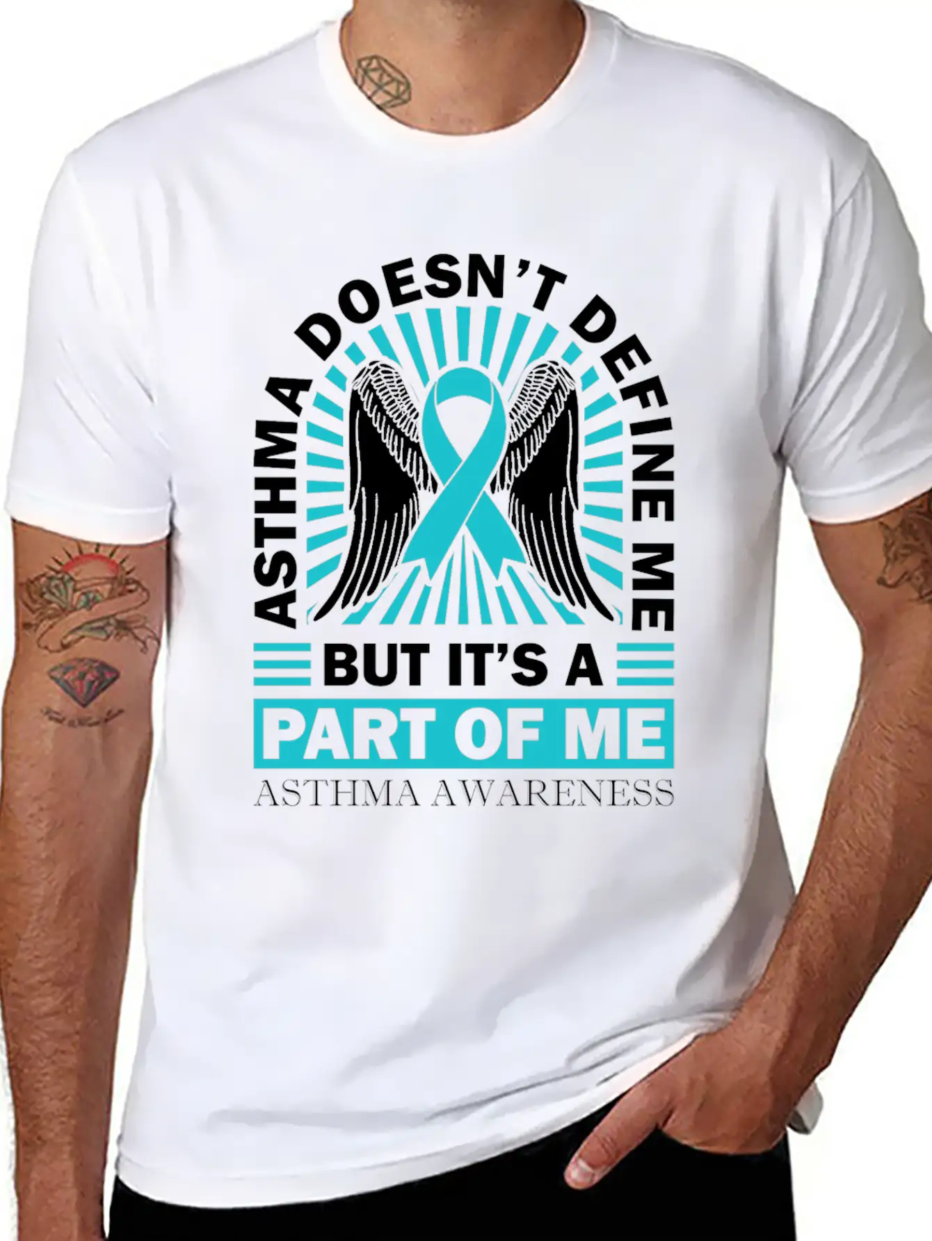 Asthmatic Warrior Asthma Doesn't Define Me Asthma Basic Graphic T-Shirt ¨C Daily Comfort In Soft Cotton