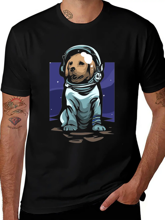 Astronaut Dog Basic Graphic T-Shirt ¨C Daily Comfort In Soft Cotton