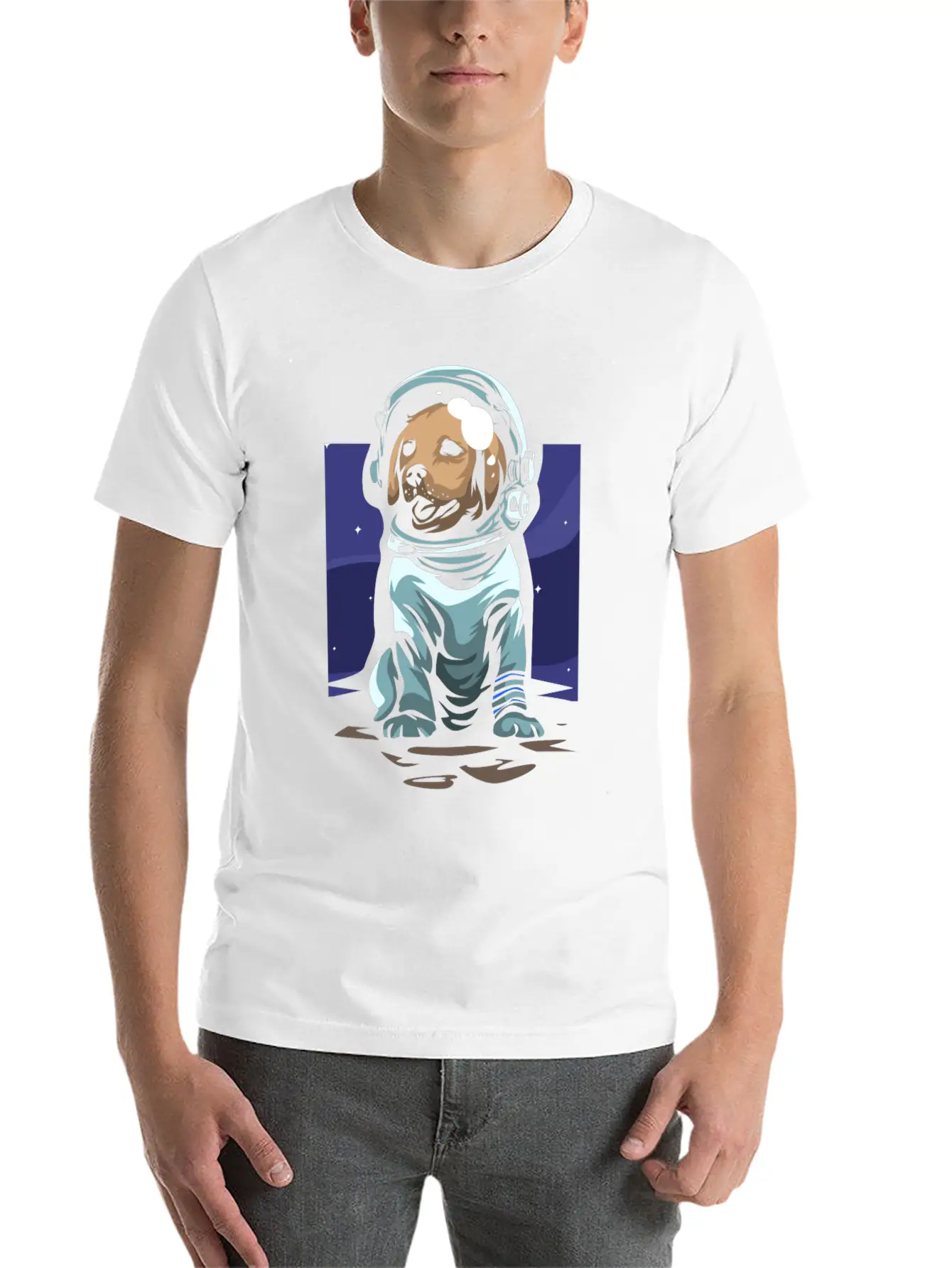 Astronaut Dog Basic Graphic T-Shirt ¨C Daily Comfort In Soft Cotton
