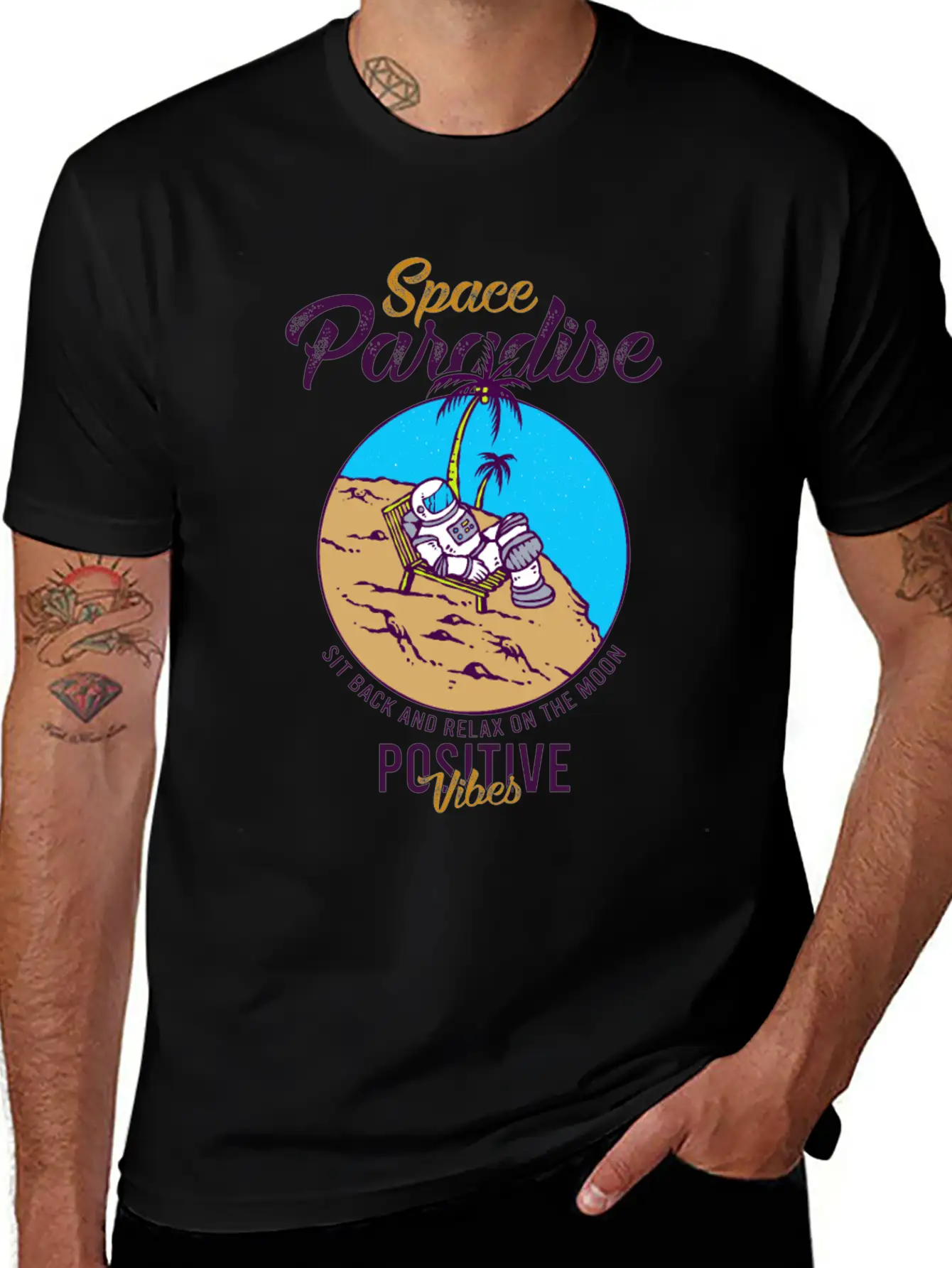 Astronaut Relax Moon With Beach View Paradise 80s Soft Cotton Short Sleeve Tee ¨C Unisex Wardrobe Staple
