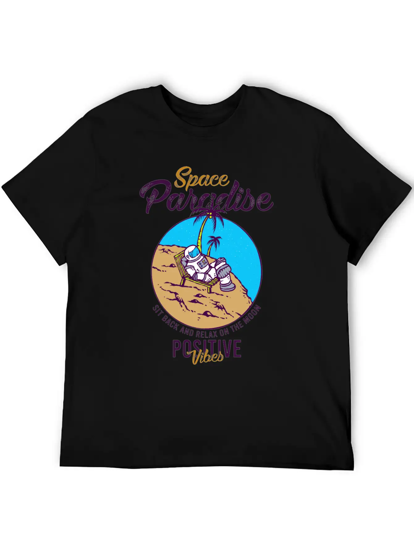 Astronaut Relax Moon With Beach View Paradise 80s Soft Cotton Short Sleeve Tee ¨C Unisex Wardrobe Staple