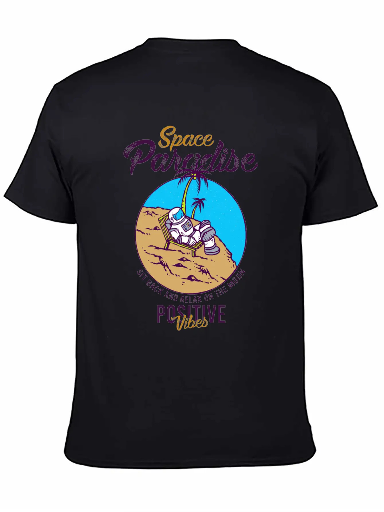 Astronaut Relax Moon With Beach View Paradise 80s Soft Cotton Short Sleeve Tee ¨C Unisex Wardrobe Staple