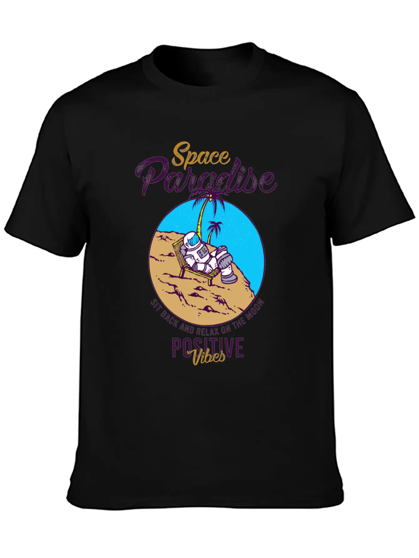 Astronaut Relax Moon With Beach View Paradise 80s Soft Cotton Short Sleeve Tee ¨C Unisex Wardrobe Staple