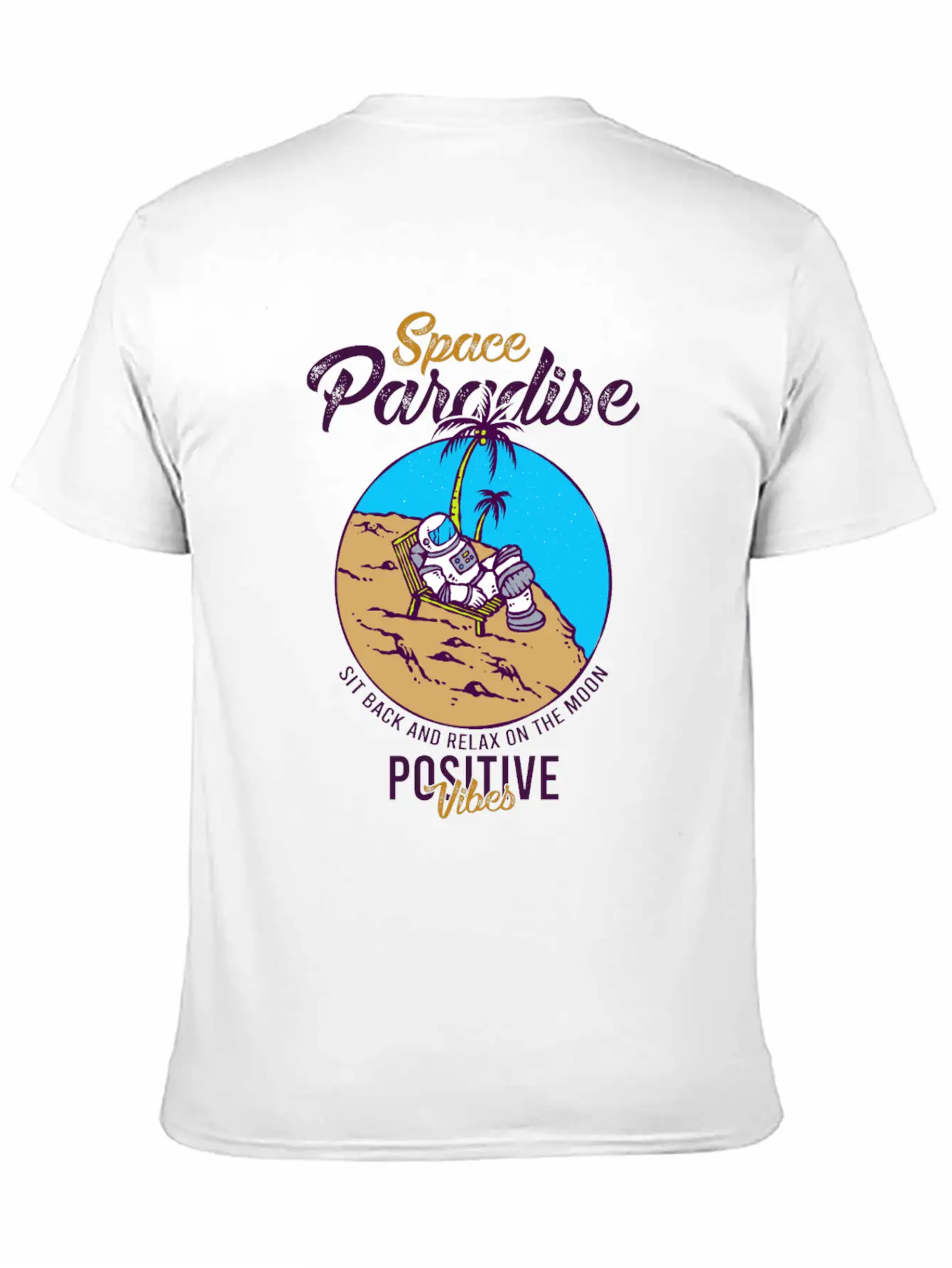 Astronaut Relax Moon With Beach View Paradise 80s Soft Cotton Short Sleeve Tee ¨C Unisex Wardrobe Staple