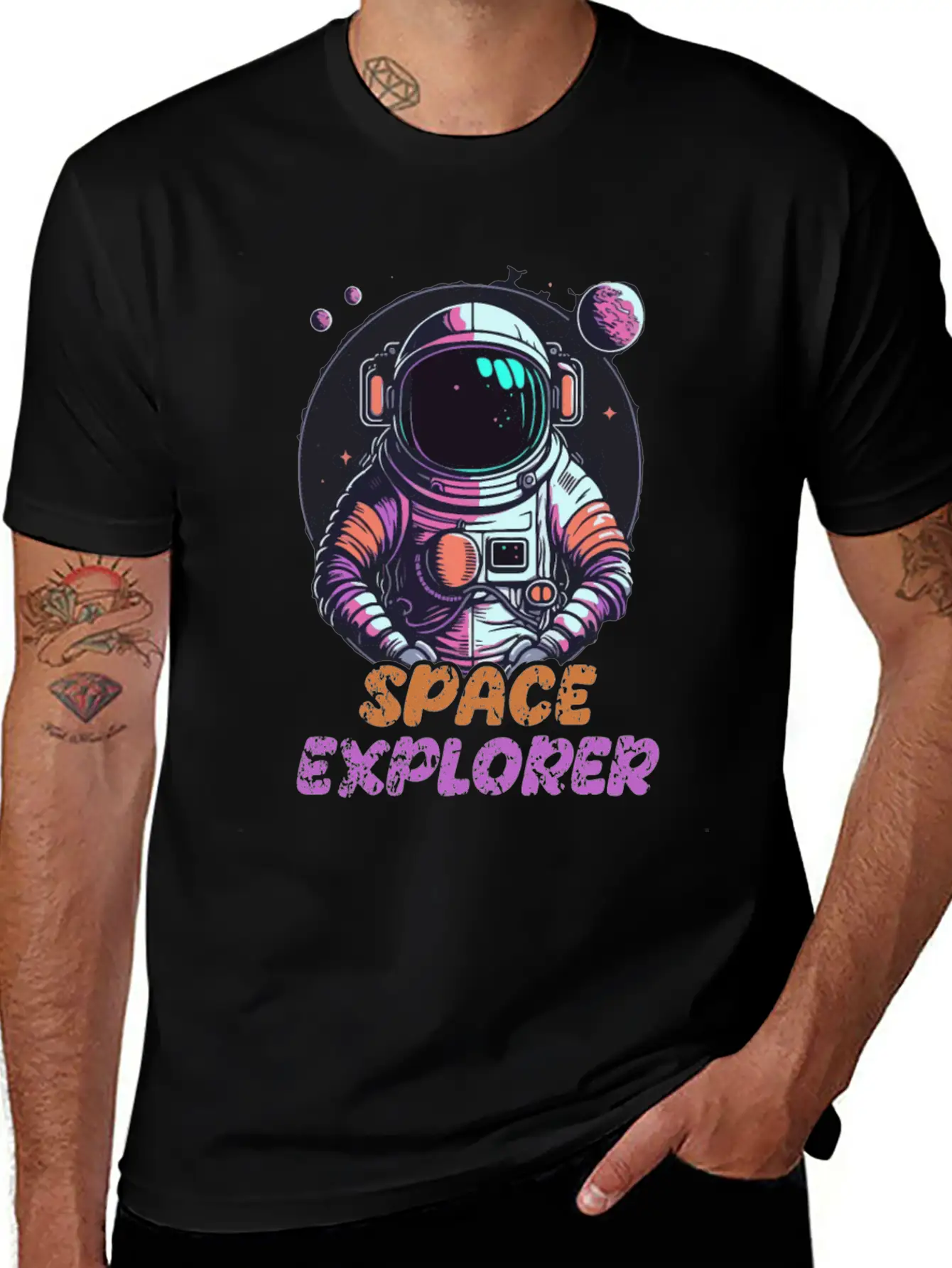 Astronaut Space Explorer Basic Graphic T-Shirt ¨C Daily Comfort In Soft Cotton