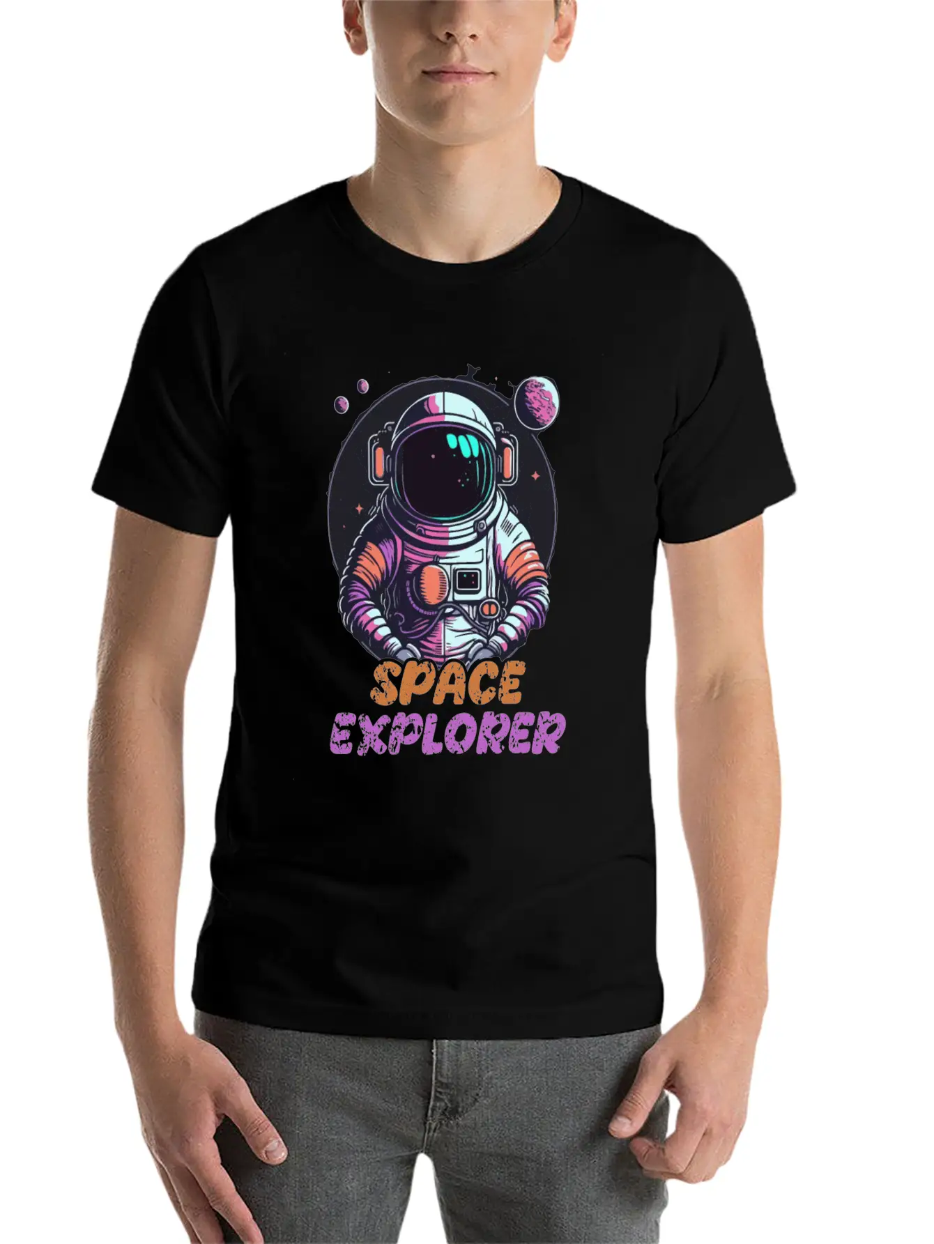 Astronaut Space Explorer Basic Graphic T-Shirt ¨C Daily Comfort In Soft Cotton