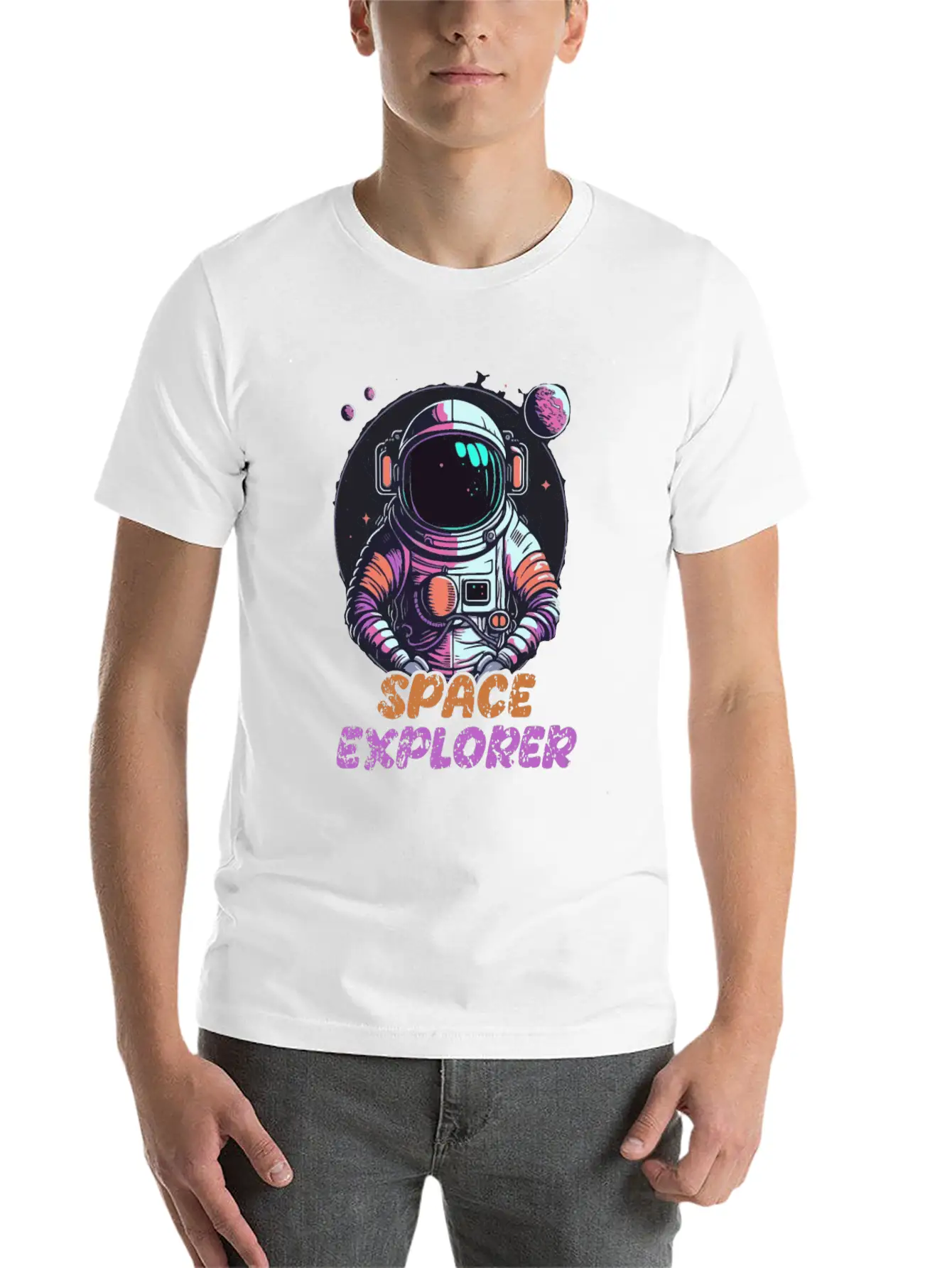 Astronaut Space Explorer Basic Graphic T-Shirt ¨C Daily Comfort In Soft Cotton