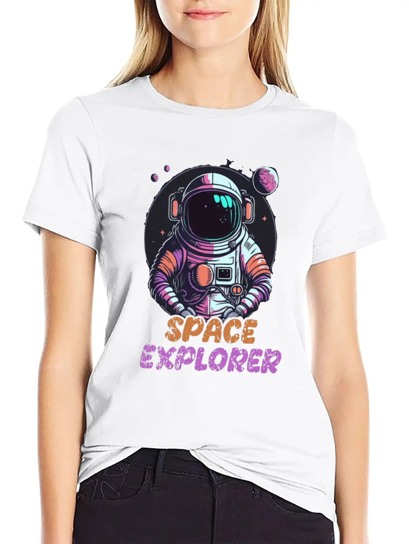 Astronaut Space Explorer Basic Graphic T-Shirt ¨C Daily Comfort In Soft Cotton