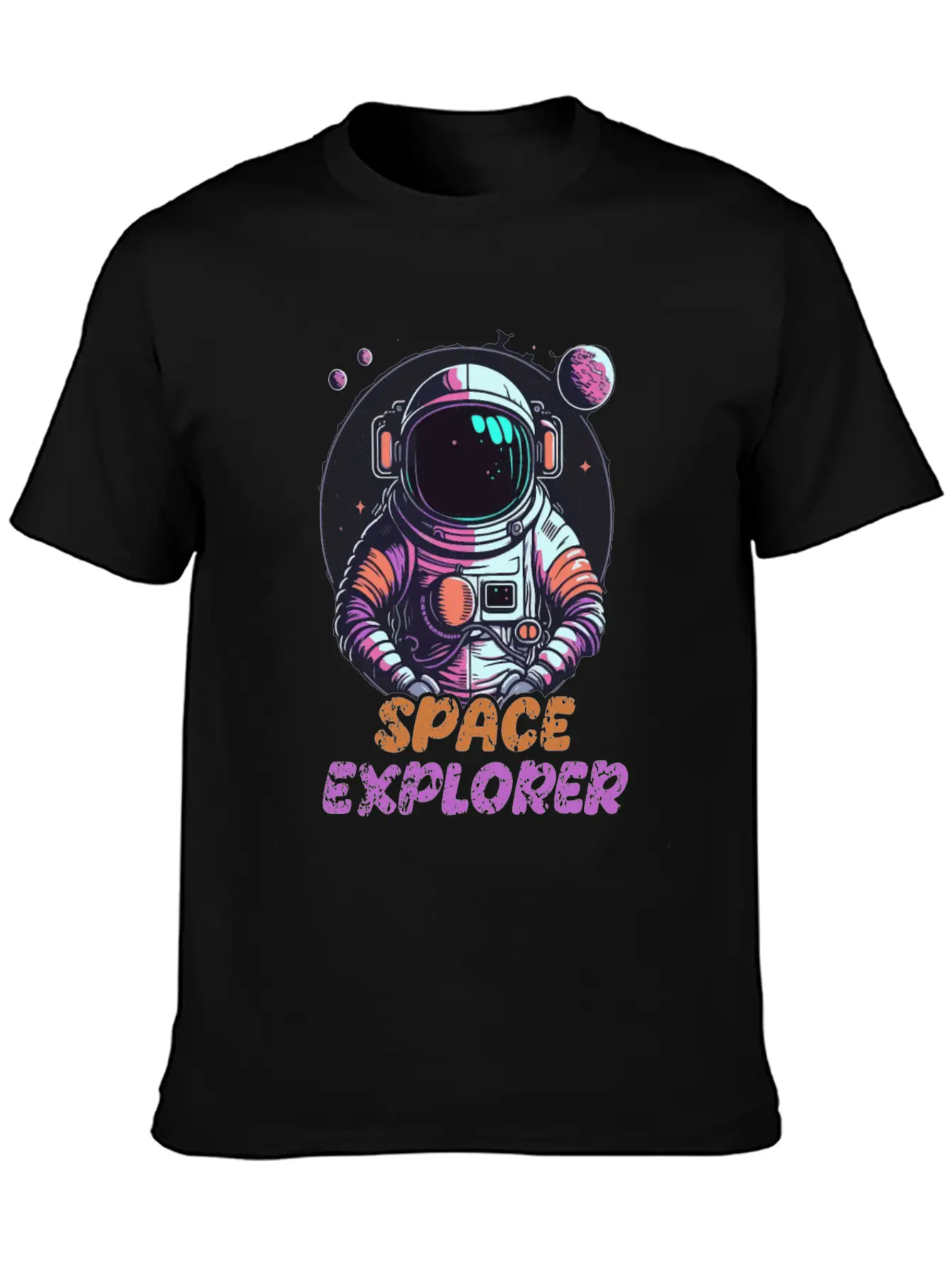 Astronaut Space Explorer Basic Graphic T-Shirt ¨C Daily Comfort In Soft Cotton