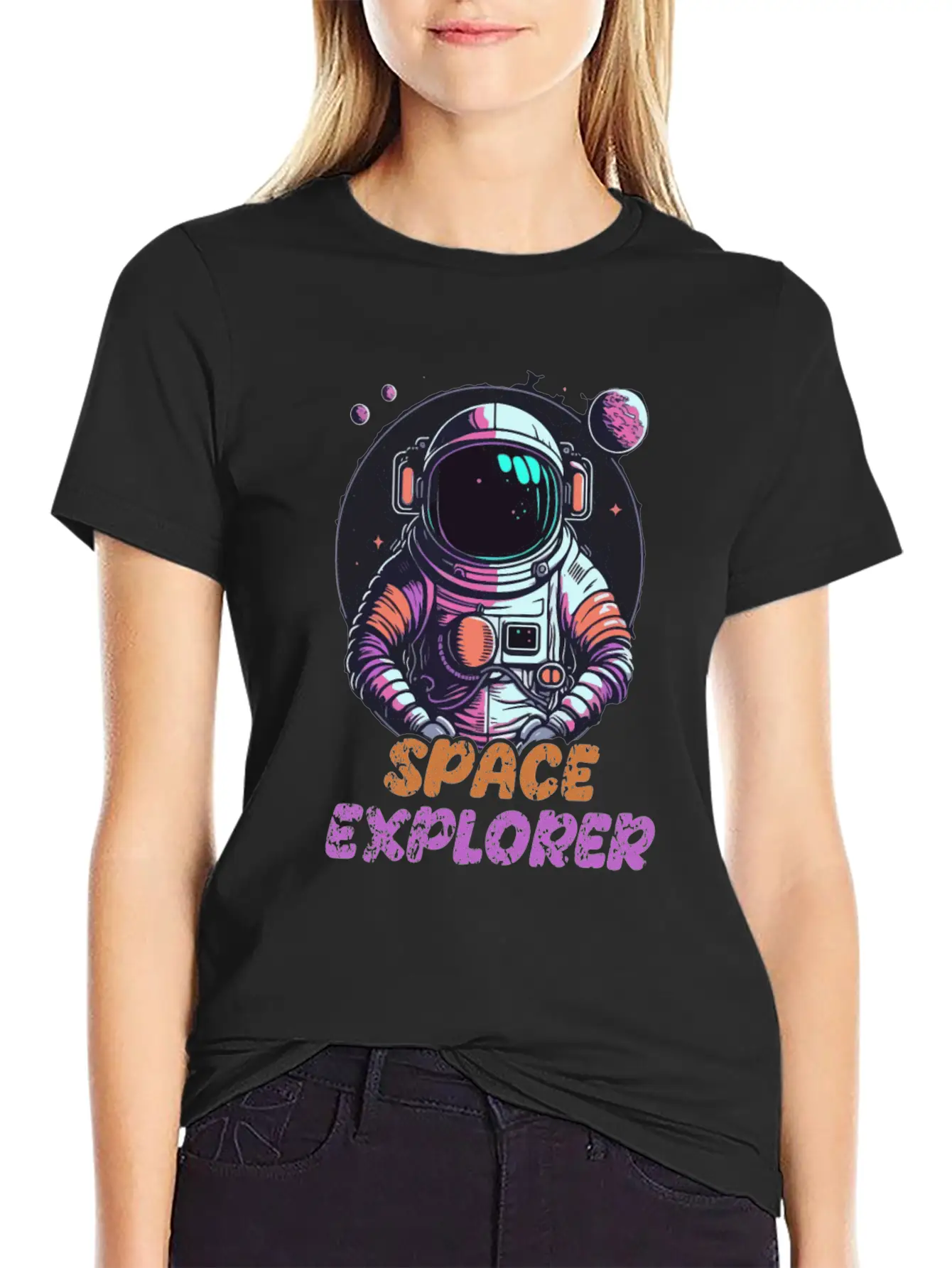 Astronaut Space Explorer Basic Graphic T-Shirt ¨C Daily Comfort In Soft Cotton
