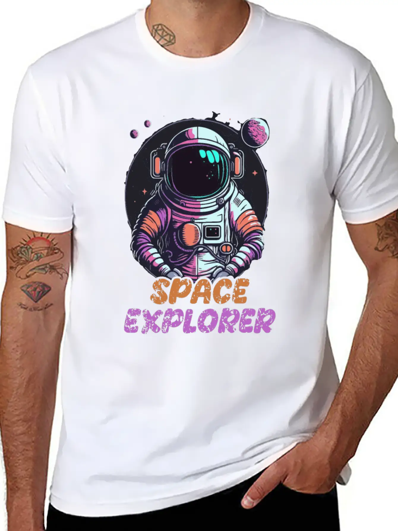 Astronaut Space Explorer Basic Graphic T-Shirt ¨C Daily Comfort In Soft Cotton