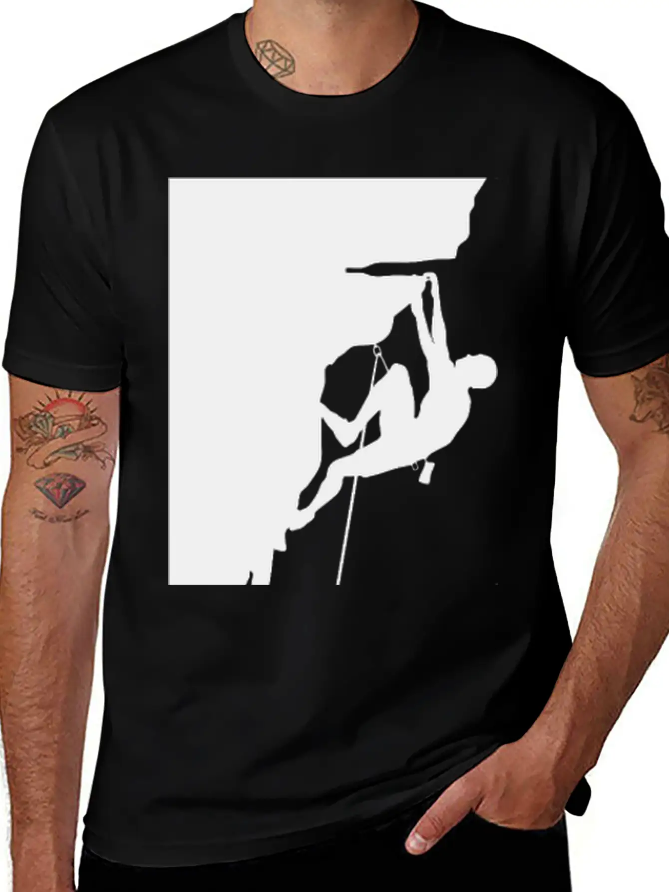 Athletic Man Climbing Mountain Rock Basic Graphic T-Shirt ¨C Daily Comfort In Soft Cotton