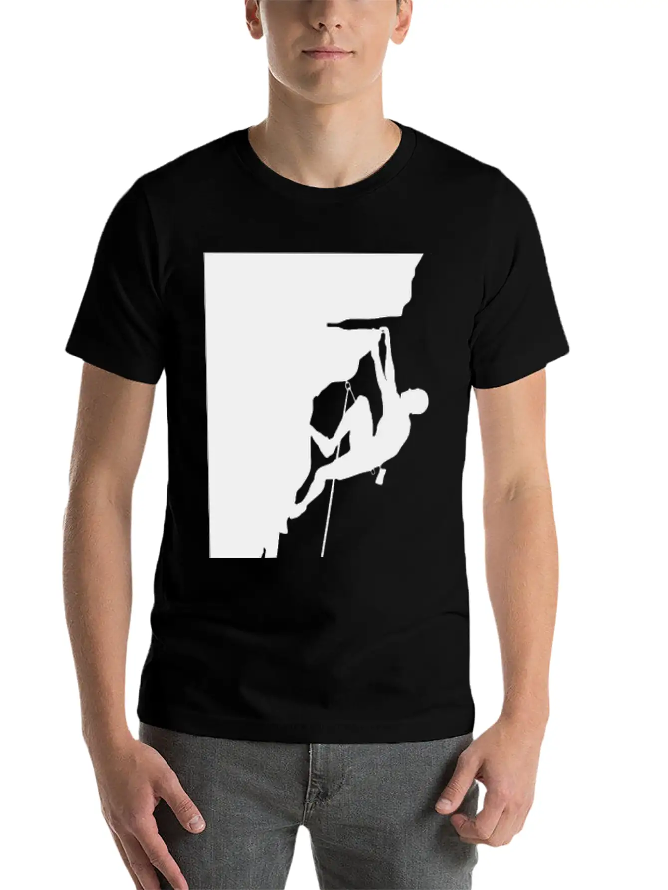 Athletic Man Climbing Mountain Rock Basic Graphic T-Shirt ¨C Daily Comfort In Soft Cotton