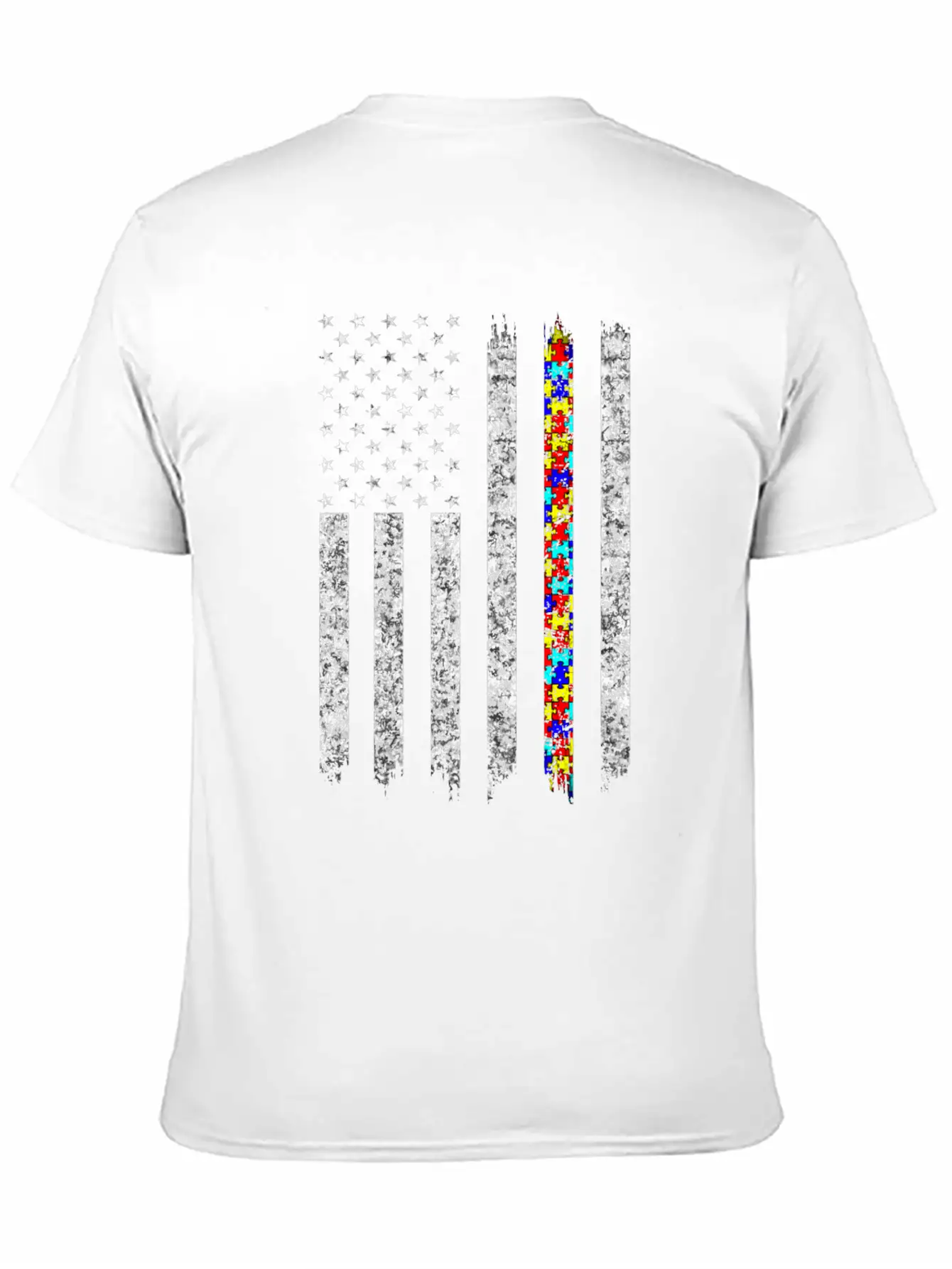 Autism Awareness American Flag Basic Graphic T-Shirt ¨C Daily Comfort In Soft Cotton