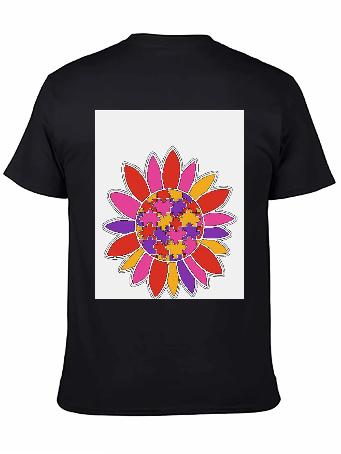 Autism Flower Puzzle Down Syndrome Trisomie 21 ASD Soft Cotton Short Sleeve Tee ¨C Unisex Wardrobe Staple