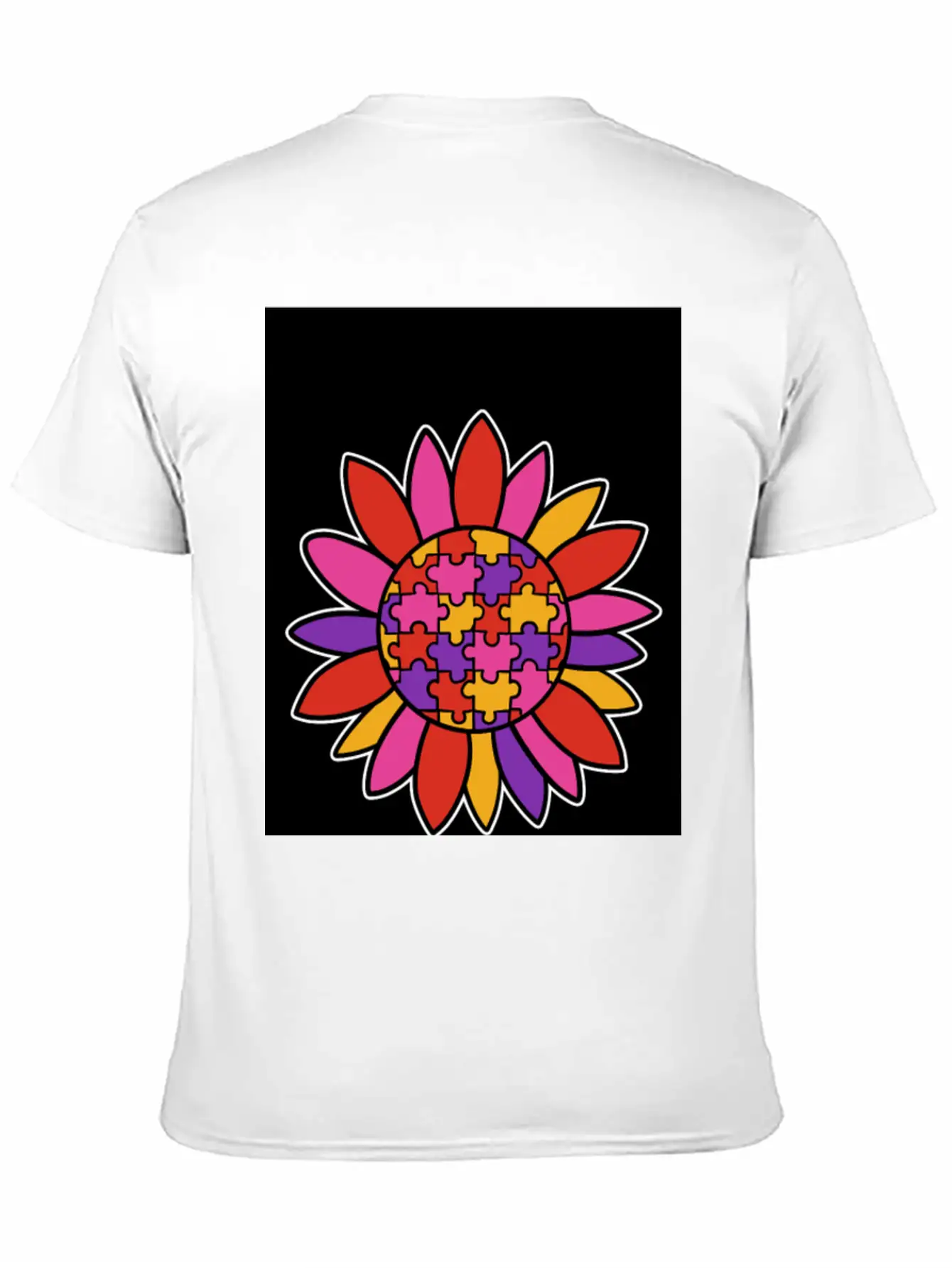 Autism Flower Puzzle Down Syndrome Trisomie 21 ASD Soft Cotton Short Sleeve Tee ¨C Unisex Wardrobe Staple